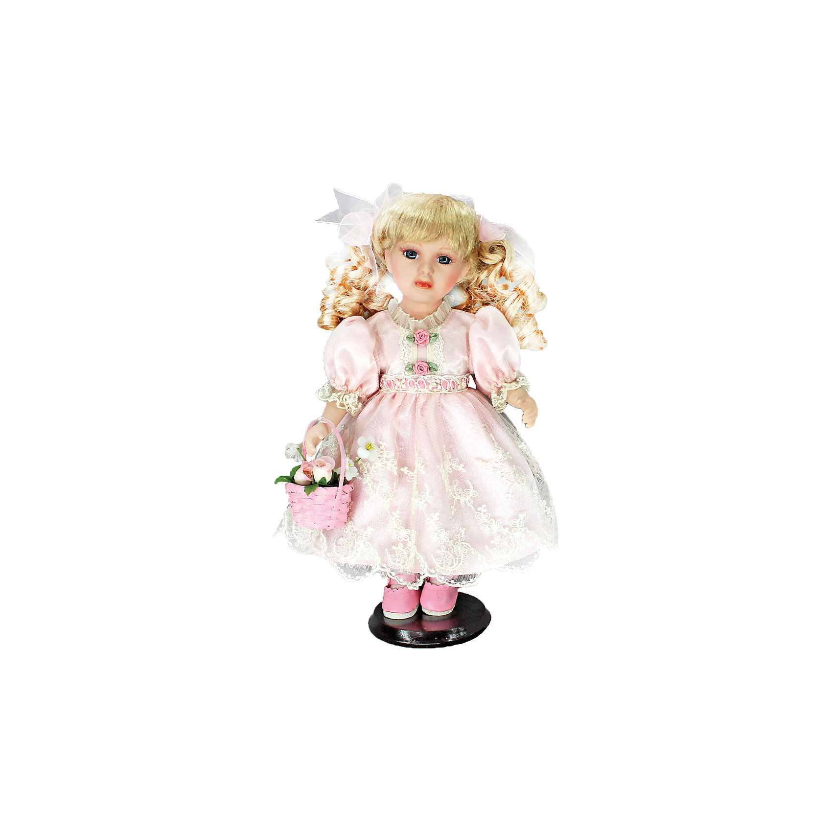Фарфоровая кукла Келли, Angel Collection Фарфоровая кукла Келли, Angel CollectionБренды кукол<br>Фарфоровая кукла Келли, Angel Collection.<br><br>Характеристики:<br><br>• Высота куклы: 30,5 см.<br>• Материал: фарфор, текстиль.<br>• Упаковка: картонная коробка блистерного типа<br><br>Фарфоровая кукла Келли, Angel Collection представляет собой изящно выполненную куклу на подставке, выглядящую невероятно реалистично. Весь образ куклы тщательно продуман и детализирован. Кукла очаровывает с первого взгляда. У Келли золотистые кудри, которые переливаются на свету, большие глаза в обрамлении длинных густых ресничек и ангельское кукольное личико. Одета кукла в нежное однотонное платьице из атласа, на ногах туфельки, а в руках она держит корзинку с розами. <br><br>Фарфоровая красавица Келли - это не просто игрушка, а также украшение для интерьера или ценный экспонат коллекции. Каждая кукла в серии Angel Collection, обладает неповторимым образом - принцессы, феи, маленькие девочки, роскошные невесты и т.д. Изысканные наряды и очаровательная матовость фарфора превращают этих кукол в настоящее произведение искусства. Куклы Angel Collection сделаны из уникальной голубой глины, добываемой только в провинции Tai-Nan Shin, Тайвань.<br><br>Фарфоровую куклу Келли, Angel Collection можно купить в нашем интернет-магазине.<br><br>Ширина мм: 145<br>Глубина мм: 320<br>Высота мм: 95<br>Вес г: 667<br>Возраст от месяцев: 36<br>Возраст до месяцев: 2147483647<br>Пол: Женский<br>Возраст: Детский<br>SKU: 5400273