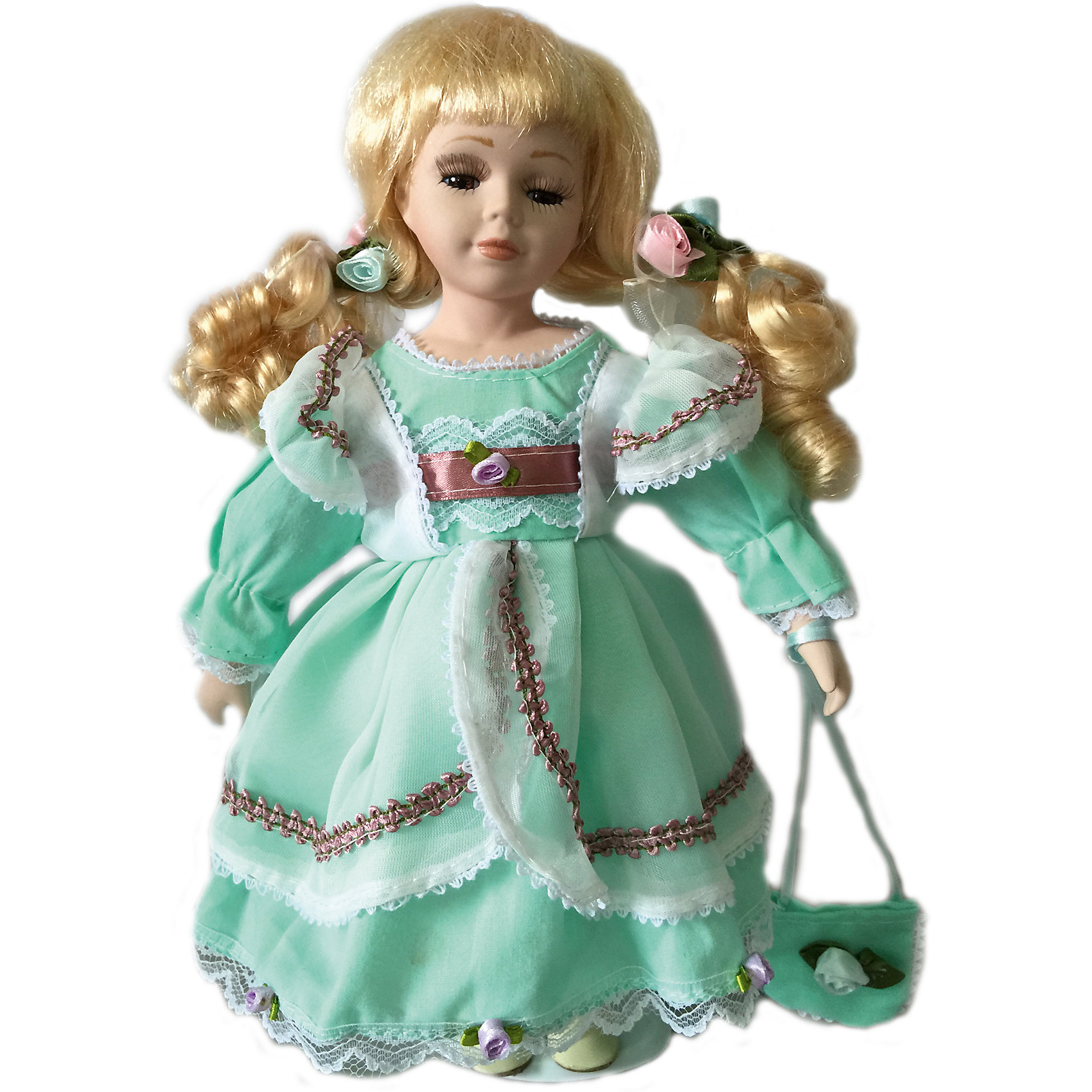 Фарфоровая кукла Элли, 30 см, Angel Collection Фарфоровая кукла Элли, 30 см, Angel CollectionБренды кукол<br>Фарфоровая кукла Элли, 30 см, Angel Collection.<br><br>Характеристики:<br><br>• Высота куклы: 30 см.<br>• Материал: фарфор, текстиль<br>• Упаковка: картонная коробка блистерного типа<br><br>Фарфоровая кукла «Элли», Angel Collection изготовлена с большим вниманием к мелким деталям, благодаря этому она очень красива и привлекательна. У Элли светлые волосы, собранные в два хвостика и ангельское кукольное личико. На кукле надето нежное платье салатового цвета. На ногах у Элли - ботиночки, в руках -сумочка. Кукла установлена на специальную подставку. <br><br>Фарфоровая красавица Элли - это не просто игрушка, а также украшение для интерьера или ценный экспонат коллекции. Каждая кукла в серии Angel Collection, обладает неповторимым образом - принцессы, феи, маленькие девочки, роскошные невесты и т.д. Изысканные наряды и очаровательная матовость фарфора превращают этих кукол в настоящее произведение искусства. Куклы Angel Collection сделаны из уникальной голубой глины, добываемой только в провинции Tai-Nan Shin, Тайвань.<br><br>Фарфоровую куклу Элли, 30 см, Angel Collection можно купить в нашем интернет-магазине.<br><br>Ширина мм: 120<br>Глубина мм: 320<br>Высота мм: 80<br>Вес г: 417<br>Возраст от месяцев: 36<br>Возраст до месяцев: 2147483647<br>Пол: Женский<br>Возраст: Детский<br>SKU: 5400289