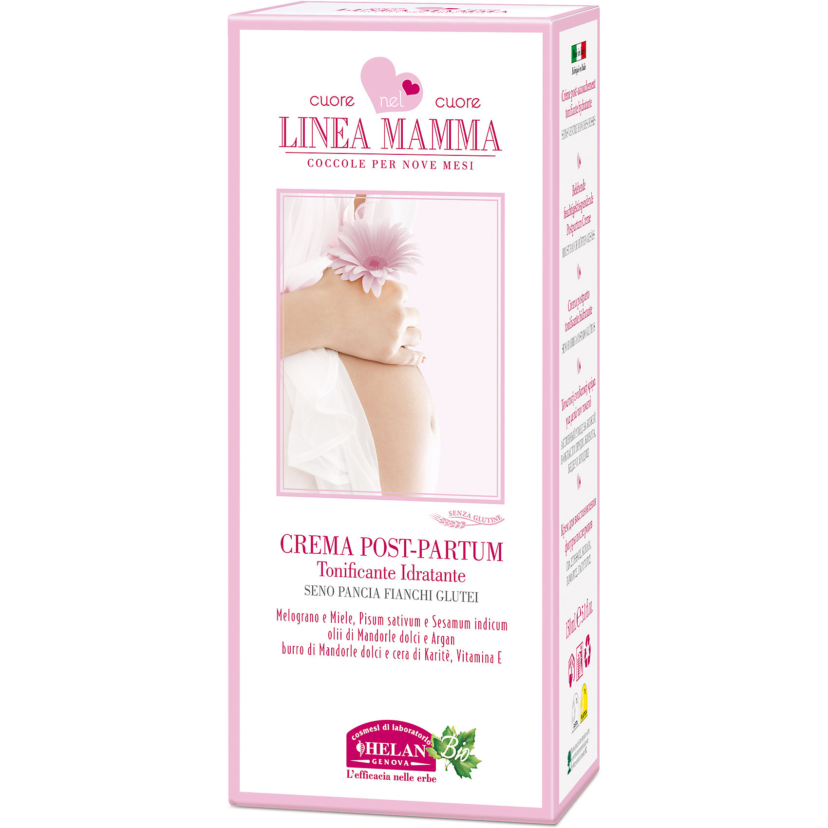 Крем для восстановления фигуры после родов Linea Mamma, 150 мл., HELAN Крем для восстановления фигуры после родов Linea Mamma, 150 мл., HELANСредства для ухода<br>Крем для восстановления фигуры после родов Linea Mamma, 150 мл., HELAN (Хелан)<br><br>Характеристики:<br><br>• восстанавливает тонус кожи<br>• увлажняет кожу<br>• укрепляющее и успокаивающее действие<br>• помогает вернуть прежнюю форму и восстанавливает эластичность<br>• активные компоненты: кунжут, гранат, мед, зеленый горошек, масло сладкого миндаля, масло аргании, воск карите, витамин Е<br>• объем: 150 мл<br>• размер упаковки: 17х5х8 см<br>• вес: 190 грамм<br><br>Каждая мамочка мечтает восстановить прежнюю фигуру после родов. В этом вам сможет помочь крем Linea Mamma. Активные компоненты крема способствуют восстановлению эластичности и упругости кожи, возвращая прежние контуры фигуры. Кроме того, крем бережно увлажняет кожу и оказывает укрепляющее и успокаивающее действие. Легкая текстура позволяет средству быстро впитываться, не вызывая неприятных ощущений. Крем line Mamma - лучший помощник для молодых мам!<br><br>Крем для восстановления фигуры после родов Linea Mamma, 150 мл., HELAN (Хелан) вы можете купить в нашем интернет-магазине.<br><br>Ширина мм: 80<br>Глубина мм: 50<br>Высота мм: 170<br>Вес г: 190<br>Возраст от месяцев: 216<br>Возраст до месяцев: 2147483647<br>Пол: Женский<br>Возраст: Детский<br>SKU: 5401703