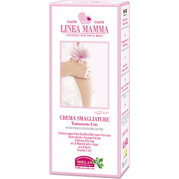 Крем против растяжек Linea Mamma, 150 мл., HELAN Крем против растяжек Linea Mamma, 150 мл., HELANУход и гигиена<br>Крем против растяжек Linea Mamma, 150 мл., HELAN (Хелан)<br><br>Характеристики:<br><br>• питает и увлажняет кожу<br>• придает эластичность <br>• препятствует разрушению коллагена<br>• легко впитывается<br>• приятный аромат<br>• активные компоненты: страстоцвет, эхинацея, черная смородина, красный виноград, зеленый горошек, масло сладкого миндаля, масло аргании, кунжут, воск карите, витамин Е, витамин С<br>• объем: 150 мл<br>• размер упаковки: 17х5х8 см<br>• вес: 188 грамм<br><br>Чтобы избежать растяжек, достаточно использовать специальный крем, начиная с 3-4го месяца беременности. Крем Linea Mamma состоит из натуральных компонентов , бережно заботящихся о коже будущей мамы. Крем хорошо впитывается, увлажняя и питая кожу. Регулярное применение повысит эластичность кожи и подготовит её к росту животика. Крем легко впитывается и дарит коже приятный аромат, оставляя ощущение свежести.<br><br>Крем против растяжек Linea Mamma, 150 мл., HELAN (Хелан) можно купить в нашем интернет-магазине.<br><br>Ширина мм: 80<br>Глубина мм: 50<br>Высота мм: 170<br>Вес г: 188<br>Возраст от месяцев: 216<br>Возраст до месяцев: 2147483647<br>Пол: Женский<br>Возраст: Детский<br>SKU: 5401706