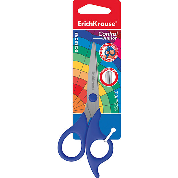 Ножницы Control Junior 15.5 см Ножницы Control Junior 15.5 смШкольные аксессуары<br>Характеристики ножниц Standard Junior 15.5 см:<br><br>• возраст: от 5 лет<br>• пол: для мальчиков и девочек<br>• цвет: синий<br>• тип: ножницы<br>• материал: нержавеющая сталь, пластик<br>• размеры: 15,5 см<br>• размер упаковки 3 x 20 x 8 см<br>• вес в упаковке, 102 г<br>• бренд: Erich Krause<br>• страна: Китай<br><br>Ножницы из высококачественной нержавеющей стали с безопасными закругленными концами лезвий. Эргономичные ручки с дополнительным упором под пальцы.<br><br>Ножницы Standard Junior 15,5 см торговой марки Erich Krause можно купить в нашем интернет-магазине.<br><br>Ширина мм: 35<br>Глубина мм: 195<br>Высота мм: 10<br>Вес г: 46<br>Возраст от месяцев: 60<br>Возраст до месяцев: 216<br>Пол: Унисекс<br>Возраст: Детский<br>SKU: 5409192