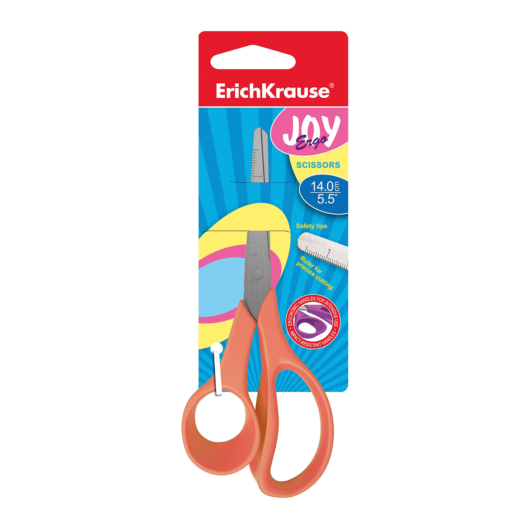 Ножницы с линейкой на лезвии Joy Ergo 14 см Ножницы с линейкой на лезвии Joy Ergo 14 смШкольные аксессуары<br>Характеристики ножниц Joy Ergo 14 см:<br><br>• возраст: от 3 лет<br>• пол: для мальчиков и девочек<br>• цвет: сиреневый<br>• тип: ножницы для левшей<br>• материал: нержавеющая сталь, пластик<br>• размеры: 14 см<br>• размер упаковки: 20 x 3 x 8 см<br>• вес в упаковке: 135 г<br>• бренд: Erich Krause<br>• страна: Китай<br><br>Ножницы Erich Krause Joy Ergo полностью адаптированы специально для левшей.<br>Модель с безопасными закругленными концами идеально подойдут для резки всех обычных материалов - бумаги, ткани и т.д. Стальные лезвия плотно прилегают друг к другу. Улучшенная эргономика колец из мягкого материала обеспечивает максимальный комфорт, даже при длительной работе. Лезвия дополнены линейкой. Рекомендовано для детей старше трех лет.<br><br>Ножницы Joy Ergo 14 см торговой марки Erich Krause можно купить в нашем интернет-магазине.<br><br>Ширина мм: 60<br>Глубина мм: 185<br>Высота мм: 10<br>Вес г: 33<br>Возраст от месяцев: 60<br>Возраст до месяцев: 216<br>Пол: Унисекс<br>Возраст: Детский<br>SKU: 5409194