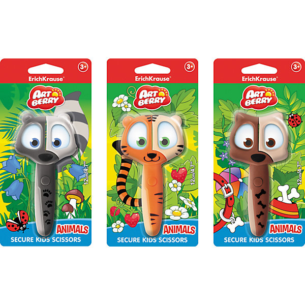 Пластиковые ножницы Artberry Animals (в ассортименте) Пластиковые ножницы Artberry Animals (в ассортименте)Школьные аксессуары<br>Характеристики пластиковых ножниц Artberry Animals:<br><br>• возраст: от 3 лет<br>• пол: для мальчиков и девочек<br>• комплект: 1 ножницы.<br>• материал: пластик, металл.<br>• длина: 12 см.<br>• размер упаковки: 20 x 13 x 12.5 см.<br>• бренд: Erich Krause<br>• страна обладатель бренда: Россия.<br><br>ВНИМАНИЕ! Товар в ассортименте, нет возможности выбрать товар конкретной расцветки!<br><br>Пластиковые безопасные ножницы Animals торговой марки Erich Krause выполнены из качественных материалов, а режущее лезвие надежно спрятано под красивым корпусом в виде симпатичной зверушки. Серия Artberry отличается прекрасным дизайном и высоким качеством изделий. <br><br>Каждая из зверушек, представленная в данной линии товаров, выглядит очень мило и сможет привлечь внимание ребенка. Вырезать из бумаги, используя такие красочные ножницы, ребенку гораздо интереснее, чем обычными, кроме того, они более безопасны. <br><br>Каждый из зверьков украшен характерными узорами, например, у собачки нанесены схематические изображения в виде косточки, у енотика нарисованы смешные следы лап, а у тигра - полоски.<br><br>Пластиковые ножницы Artberry Animals торговой марки Erich Krause можно купить в нашем интернет-магазине.<br><br>Ширина мм: 125<br>Глубина мм: 200<br>Высота мм: 13<br>Вес г: 28<br>Возраст от месяцев: 60<br>Возраст до месяцев: 216<br>Пол: Унисекс<br>Возраст: Детский<br>SKU: 5409199
