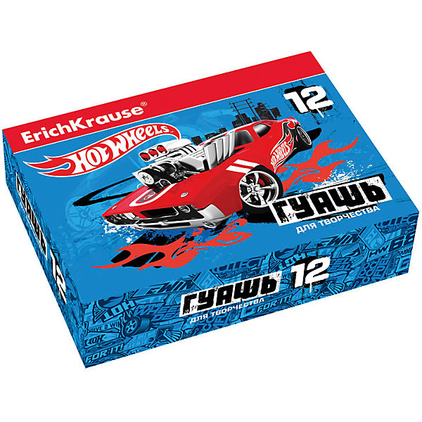 Гуашь Hot Wheels Super Car, 12 цветов по 20мл Гуашь Hot Wheels Super Car, 12 цветов по 20млHot Wheels<br>Характеристики гуаши Hot Wheels Super Car, 12 цветов:<br><br>• возраст: от 5 лет<br>• пол: для мальчиков<br>• комплект: 12 баночек по 20 мл.<br>• материал: краски, пластик.<br>• серия: Hot Wheels<br>• упаковка: картонная коробка.<br>• бренд: производитель: Erich Krause<br>• страна обладатель бренда: Россия.<br><br>Краски известной торговой марки Erich Krause имеют яркие насыщенные цвета, при смешивании которых получаются новые цвета и оттенки. Гуашь хорошо набирается на кисть при рисовании, ровно ложится и быстро высыхает. После высыхания поверхность рисунка имеет матово-бархатистую фактуру и непрозрачный слой. Гуашью можно работать как на бумаге, так и на картоне, ткани, холсте. Безопасные краски на водной основе легко смываются с рук водой и отстирываются с одежды.<br><br>Гуашь Hot Wheels Super Car 12 цветов торговой марки Erich Krause можно купить в нашем интернет-магазине.<br><br>Ширина мм: 157<br>Глубина мм: 115<br>Высота мм: 40<br>Вес г: 394<br>Возраст от месяцев: 60<br>Возраст до месяцев: 216<br>Пол: Мужской<br>Возраст: Детский<br>SKU: 5409219