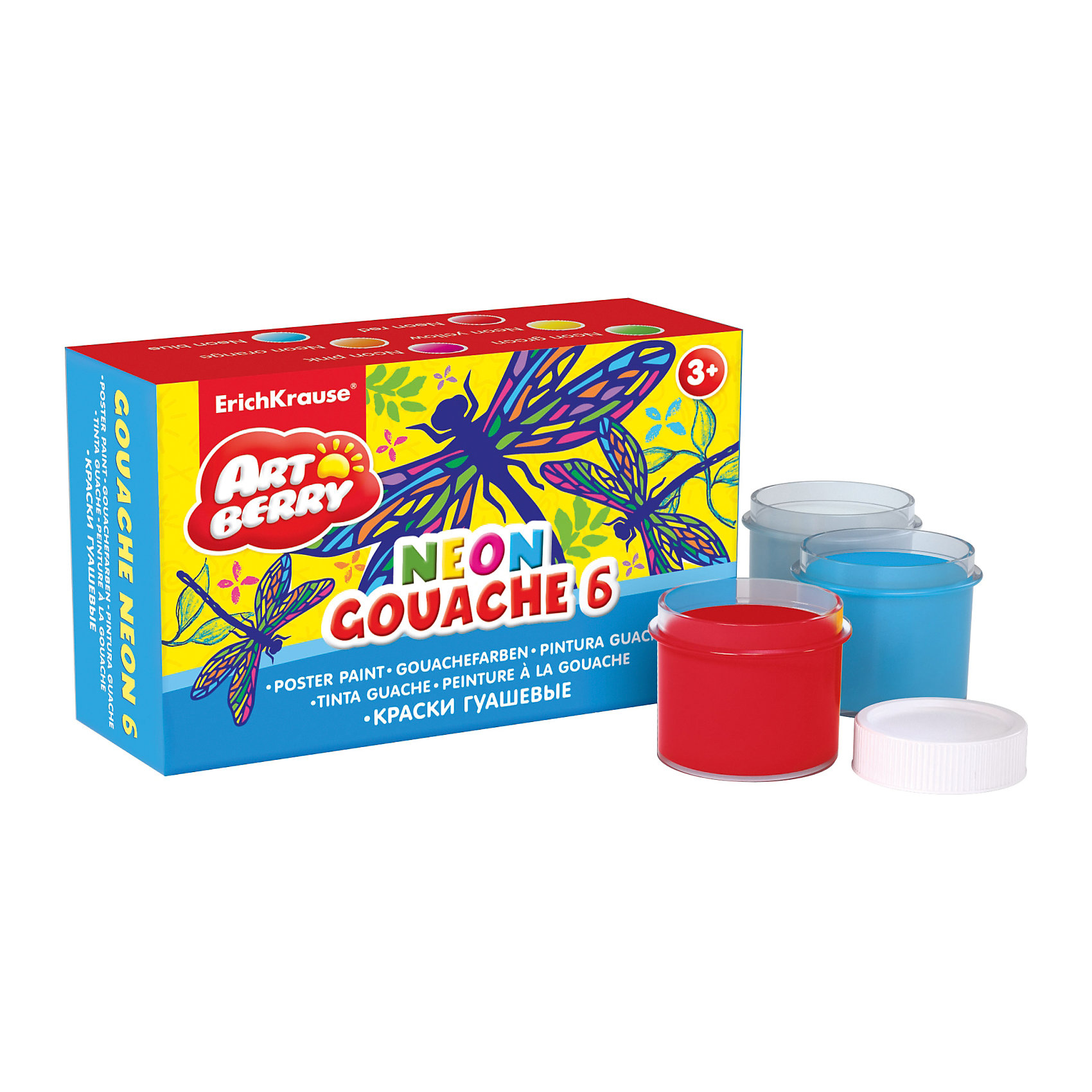 Гуашь Artberry Neon, 6 цветов по 20мл Гуашь Artberry Neon, 6 цветов по 20млРисование и лепка<br>Характеристики гуаши Artberry Neon:<br><br>• возраст: от 5 лет<br>• пол: для мальчиков и девочек<br>• комплект: 6 баночек по 20 мл.<br>• материал: краски, пластик.<br>• упаковка: картонная коробка.<br>• размер упаковки : 12x8.5x4.5 см<br>• бренд: производитель: Erich Krause<br>• страна обладатель бренда: Россия.<br><br>Краски российской торговой марки Erich Krause Artberry Neon изготовлены из качественных материалов. Краски абсолютно безопасны при использовании и легко смываются водой. Всего 6 гуашевых красок с насыщенными неоновыми цветами, и каждая коробочка с гуашью отдельно упакована в термоусадочную пленку. Краски находятся в картонной коробке, которая не даст им засохнуть. Яркая и практичная гуашь Erich Krause Artberry Neon с продуманной палитрой цветов непременно понравится Вашему юному художнику.<br><br>Гуашь Artberry Neon торговой марки Erich Krause можно купить в нашем интернет-магазине.<br><br>Ширина мм: 121<br>Глубина мм: 78<br>Высота мм: 40<br>Вес г: 191<br>Возраст от месяцев: 60<br>Возраст до месяцев: 216<br>Пол: Унисекс<br>Возраст: Детский<br>SKU: 5409221