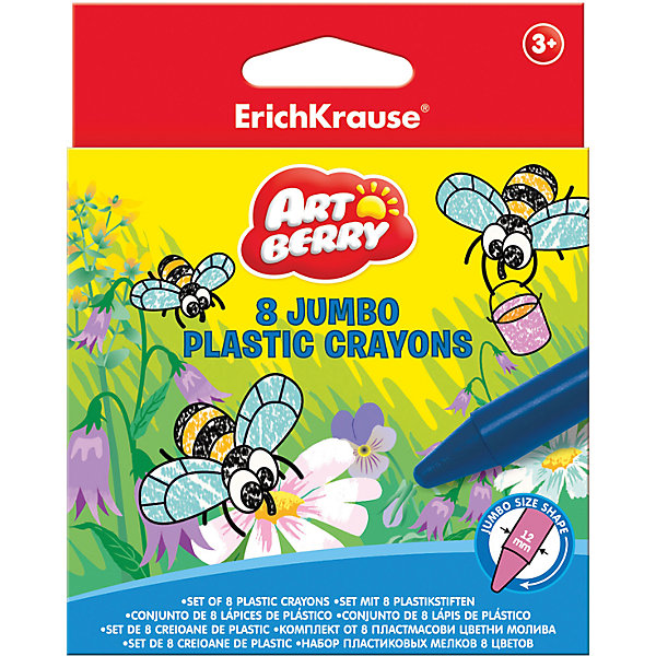 Пластиковые мелки ArtBerry jumbo, 8 цветов Пластиковые мелки ArtBerry jumbo, 8 цветовМасляные и восковые мелки<br>Характеристики товара:<br><br>• материал упаковки: пластик <br>• в комплект входит: мелки<br>• количество цветов: 8<br>• треугольная форма<br>• возраст: от 3 лет<br>• вес: 107 г<br>• габариты упаковки: 9,5х12х1,5 см<br>• страна производитель: Китай<br><br>Мелки пачкают ручки? Попробуйте приобрести ребенку мелки в пластиковой упаковке. Основная часть мелка выдвигается по мере израсходования рабочей части. Удобная треугольная форма карандаша уверенно сидит в маленькой детской ручке.<br><br>Пластиковые мелки ArtBerry jumbo, 8 цветов можно купить в нашем интернет-магазине.<br><br>Ширина мм: 95<br>Глубина мм: 120<br>Высота мм: 15<br>Вес г: 107<br>Возраст от месяцев: 36<br>Возраст до месяцев: 2147483647<br>Пол: Унисекс<br>Возраст: Детский<br>SKU: 5409245