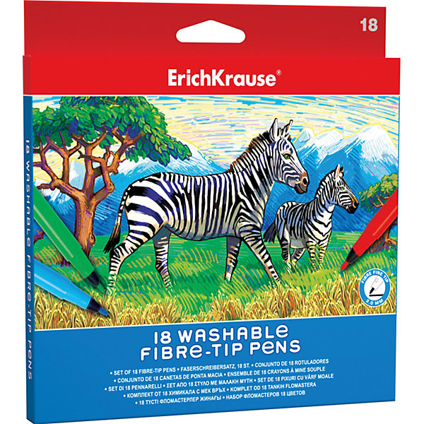 Фломастеры ArtBerry easy washable, 18 цветов Фломастеры ArtBerry easy washable, 18 цветовФломастеры<br>Характеристики товара:<br><br>• материал упаковки: пластик <br>• наконечник: fine-tip 2 mm<br>• количество цветов: 18<br>• возраст: от 5 лет<br>• вес: 130 г<br>• страна производитель: Малайзия<br><br>Благодаря красивой и тонкой линии фломастеры – один из любимых материалов для творчества. К сожалению, не все дети аккуратно рисуют. Но теперь проблема с удалением сложных пятен от фломастеров решена: новые фломастеры легко смываются водой с любой одежды!<br><br>Фломастеры ArtBerry easy washable, 18 цветов, можно купить в нашем интернет-магазине.<br><br>Ширина мм: 185<br>Глубина мм: 12<br>Высота мм: 190<br>Вес г: 130<br>Возраст от месяцев: 60<br>Возраст до месяцев: 2147483647<br>Пол: Унисекс<br>Возраст: Детский<br>SKU: 5409254