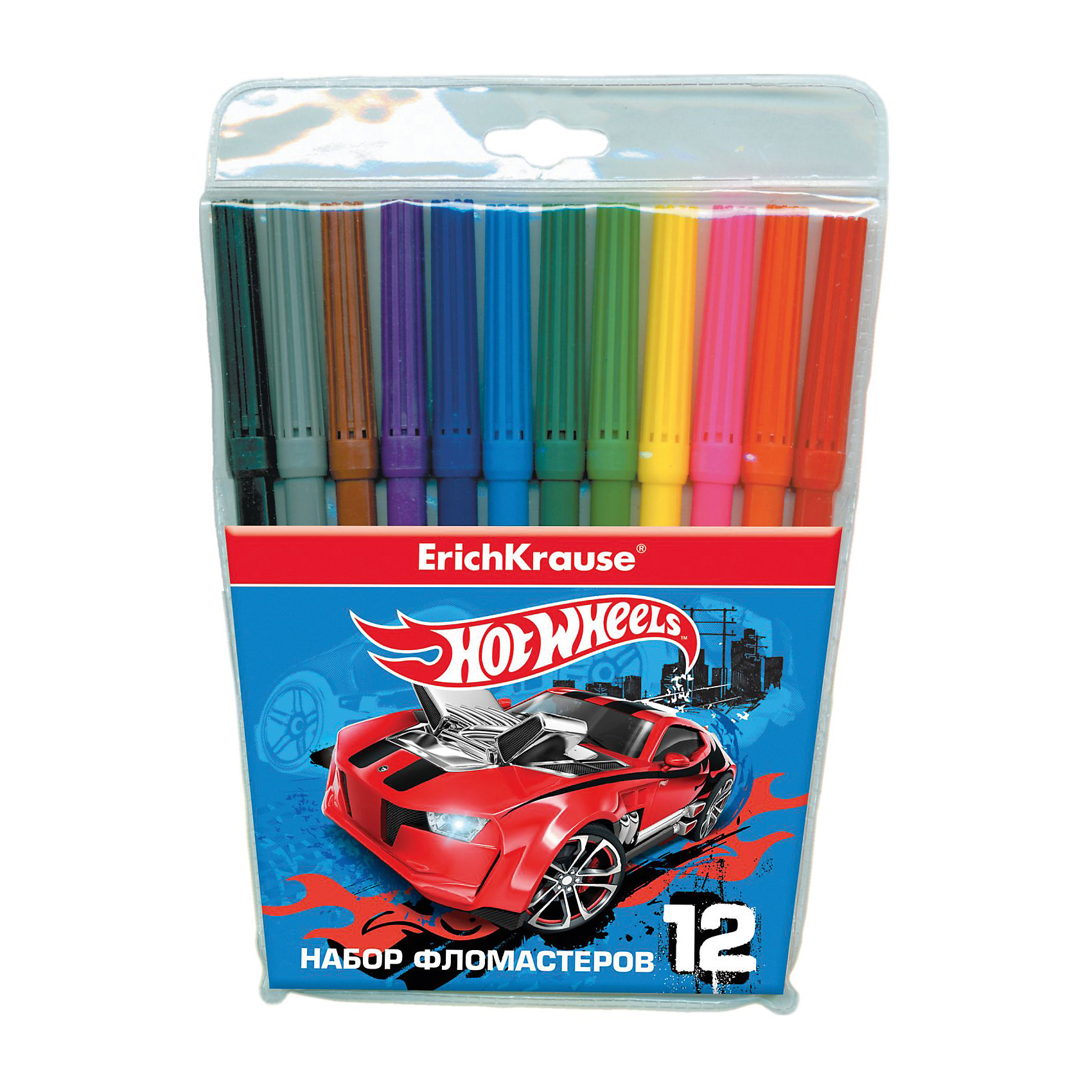 Фломастеры Hot Wheels Super Car, 12 цветов Фломастеры Hot Wheels Super Car, 12 цветовHot Wheels<br>Характеристики товара:<br><br>• материал упаковки: пластик <br>• количество цветов: 12<br>• вентилируемый колпачок<br>• возраст: от 5 лет<br>• габариты упаковки: 13,5х18х1,2 см<br>• вес: 83 г<br>• страна производитель: Россия<br><br>Здоровое развитие ребенка невозможно без включения творческой программы в его дошкольное обучение. Рисование фломастерами – отличная возможность развить в малыше фантазию и нестандартное мышление. У фломастеров вентилируемый колпачок в целях безопасности.<br><br>Фломастеры Hot Wheels Super Car, 12 цветов, можно купить в нашем интернет-магазине.<br><br>Ширина мм: 135<br>Глубина мм: 180<br>Высота мм: 12<br>Вес г: 83<br>Возраст от месяцев: 36<br>Возраст до месяцев: 2147483647<br>Пол: Мужской<br>Возраст: Детский<br>SKU: 5409264