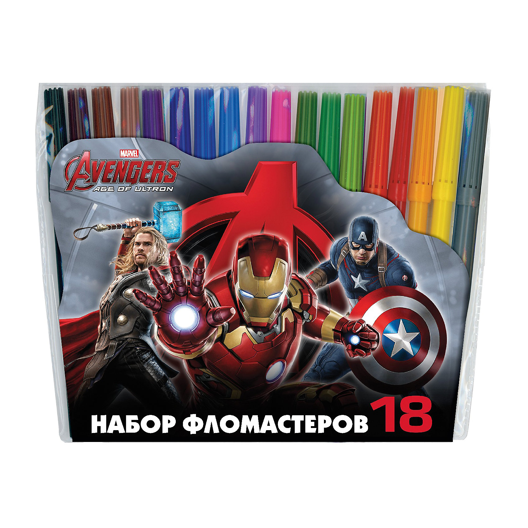 Фломастеры Мстители-2, 18 цветов Фломастеры Мстители-2, 18 цветовПисьменные принадлежности<br>Характеристики товара:<br><br>• материал упаковки: пластик <br>• количество цветов: 18<br>• вентилируемый колпачок<br>• возраст: от 3 лет<br>• габариты упаковки: 17,9х17,2х1,2 см<br>• вес: 123 г<br>• страна производитель: Россия<br><br>Здоровое развитие ребенка невозможно без включения творческой программы в его дошкольное обучение. Рисование фломастерами – отличная возможность развить в малыше фантазию и нестандартное мышление. У фломастеров вентилируемый колпачок в целях безопасности.<br><br>Фломастеры Мстители-2, 18 цветов, можно купить в нашем интернет-магазине.<br><br>Ширина мм: 179<br>Глубина мм: 172<br>Высота мм: 12<br>Вес г: 123<br>Возраст от месяцев: 36<br>Возраст до месяцев: 2147483647<br>Пол: Мужской<br>Возраст: Детский<br>SKU: 5409268