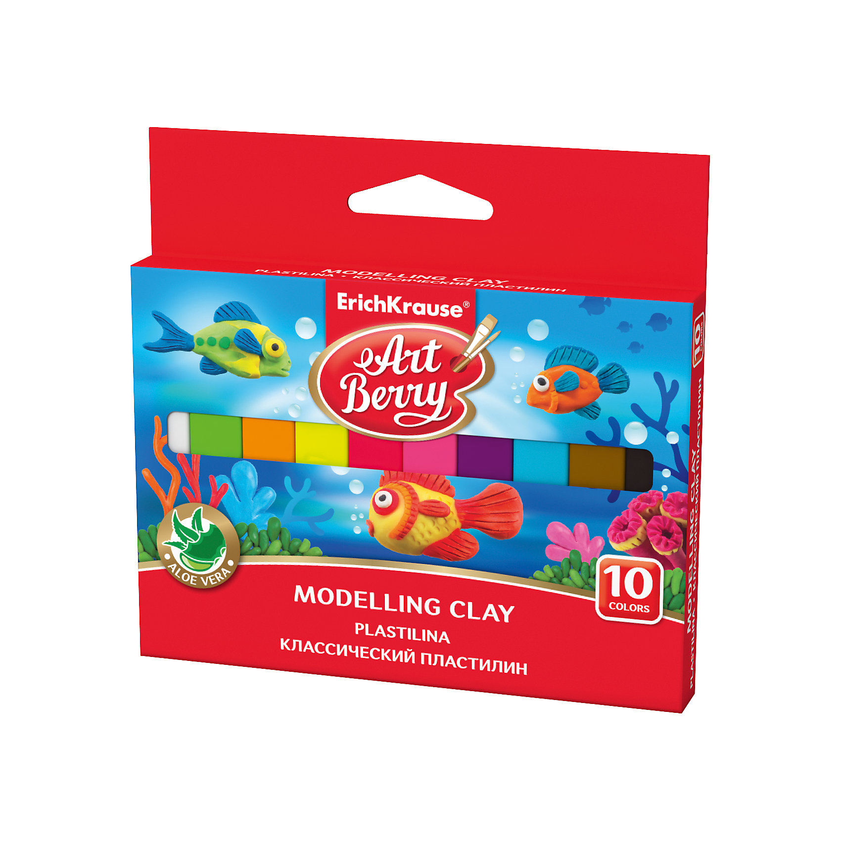 Классический пластилин ArtBerry с Алоэ Вера, 10 цветов, 150г Классический пластилин ArtBerry с Алоэ Вера, 10 цветов, 150гЛепка<br>Характеристики товара:<br><br>• упаковка: картон с европодвесом<br>• количество цветов: 10<br>• возраст: от 3 лет<br>• габариты упаковки: 13х12,7х1,4 см<br>• вес: 170 г<br>• страна производитель: Россия<br><br>Мягкий пластилин изготовлен с введением в состав Алоэ Вера. Благодаря этому параметру пластилин не сушит детскую кожу, а наоборот, бережно ухаживает за поверхностью ручек малыша. Сам пластилин отлично лепится.<br><br>Классический пластилин ArtBerry с Алоэ Вера, 10 цветов, 150 г, можно купить в нашем интернет-магазине.<br><br>Ширина мм: 133<br>Глубина мм: 125<br>Высота мм: 14<br>Вес г: 169<br>Возраст от месяцев: 36<br>Возраст до месяцев: 2147483647<br>Пол: Унисекс<br>Возраст: Детский<br>SKU: 5409278