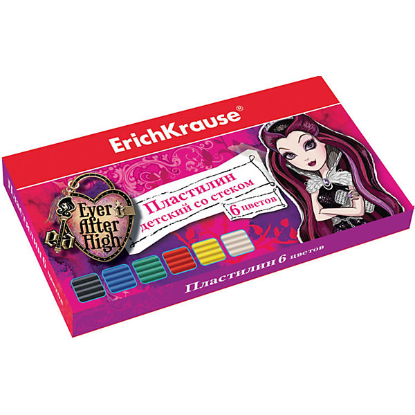 Пластилин 6 цветов Ever After High, 108г, со стеком Пластилин 6 цветов Ever After High, 108г, со стекомEver After High<br>Характеристики товара:<br><br>• упаковка: коробка<br>• в комплект входит: пластилин, стек<br>• количество цветов: 6<br>• возраст: от 3 лет<br>• габариты упаковки: 15х8х1,6 см<br>• вес: 100 г<br>• страна производитель: Россия<br><br>Работа с пластилином благотворно влияет на развитие малыша. Лепка развивает тактильные восприятия, работает с мелкой моторикой и творческими способностями. Итог лепки – яркая и необычная игрушка, сделанная своими руками.<br><br>Пластилин 6 цветов Ever After High, 108 г, со стеком, можно купить в нашем интернет-магазине.<br><br>Ширина мм: 150<br>Глубина мм: 80<br>Высота мм: 16<br>Вес г: 130<br>Возраст от месяцев: 36<br>Возраст до месяцев: 2147483647<br>Пол: Женский<br>Возраст: Детский<br>SKU: 5409299