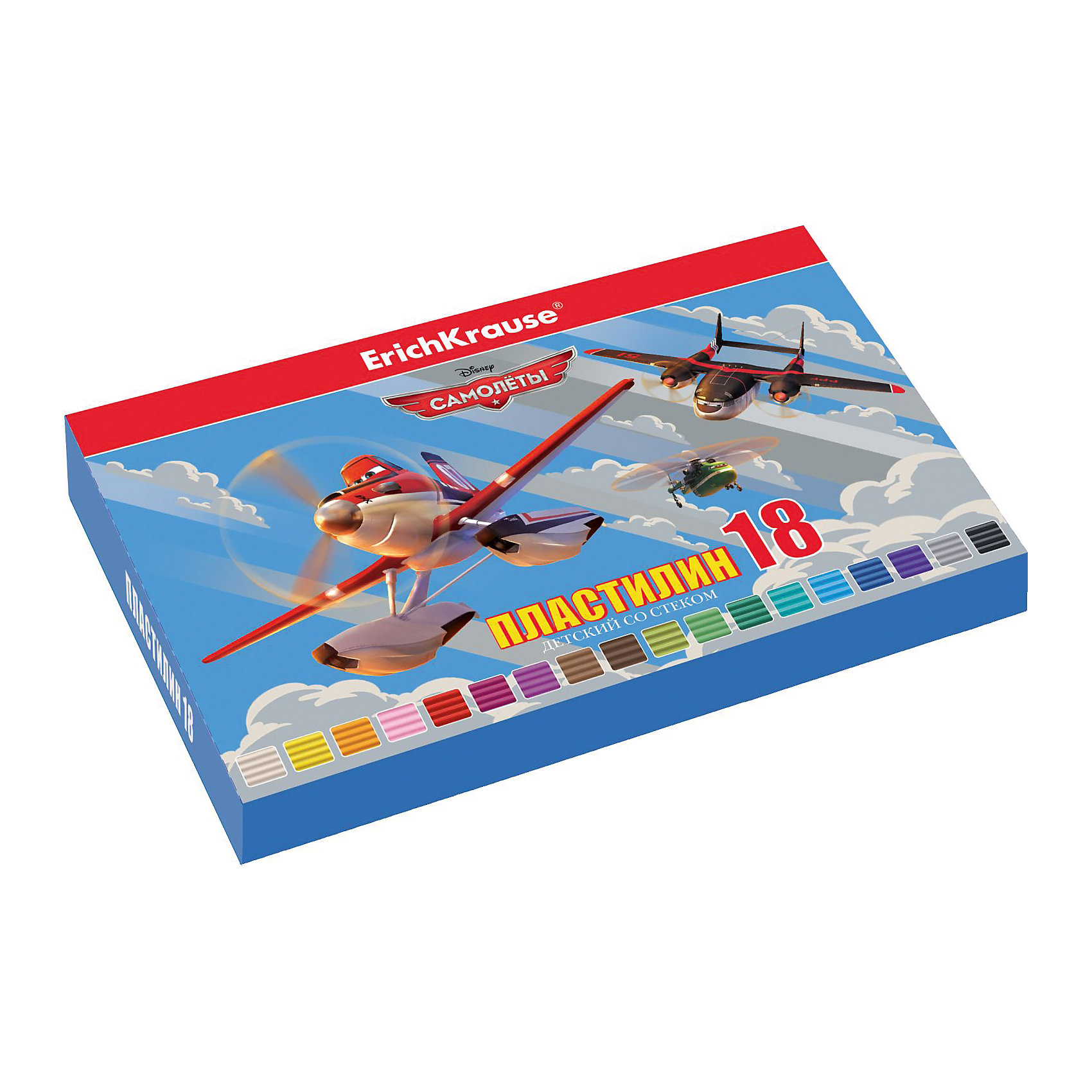 Пластилин 18 цветов Flying Planes, 324г, со стеком Пластилин 18 цветов Flying Planes, 324г, со стекомЛепка<br>Характеристики товара:<br><br>• упаковка: коробка<br>• в комплект входит: пластилин, стек<br>• количество цветов: 18<br>• возраст: от 3 лет<br>• габариты упаковки: 22х14х1,6 см<br>• вес: 300 г<br>• страна производитель: Россия<br><br>Работа с пластилином благотворно влияет на развитие малыша. Лепка развивает тактильные восприятия, работает с мелкой моторикой и творческими способностями. Итог лепки – яркая и необычная игрушка, сделанная своими руками.<br><br>Пластилин 18 цветов Flying Planes/324г, со стеком, в коробке, можно купить в нашем интернет-магазине.<br><br>Ширина мм: 225<br>Глубина мм: 143<br>Высота мм: 16<br>Вес г: 381<br>Возраст от месяцев: 36<br>Возраст до месяцев: 2147483647<br>Пол: Мужской<br>Возраст: Детский<br>SKU: 5409302