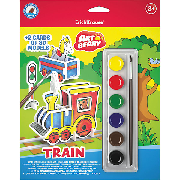 3D пазл для раскрашивания Erich Krause ArtBerry Train акварель 6 цветов и 2 карты с фигурами для сборки
3D пазл для раскрашивания Erich Krause ArtBerry Train акварель 6 цветов и 2 карты с фигурами для сборки