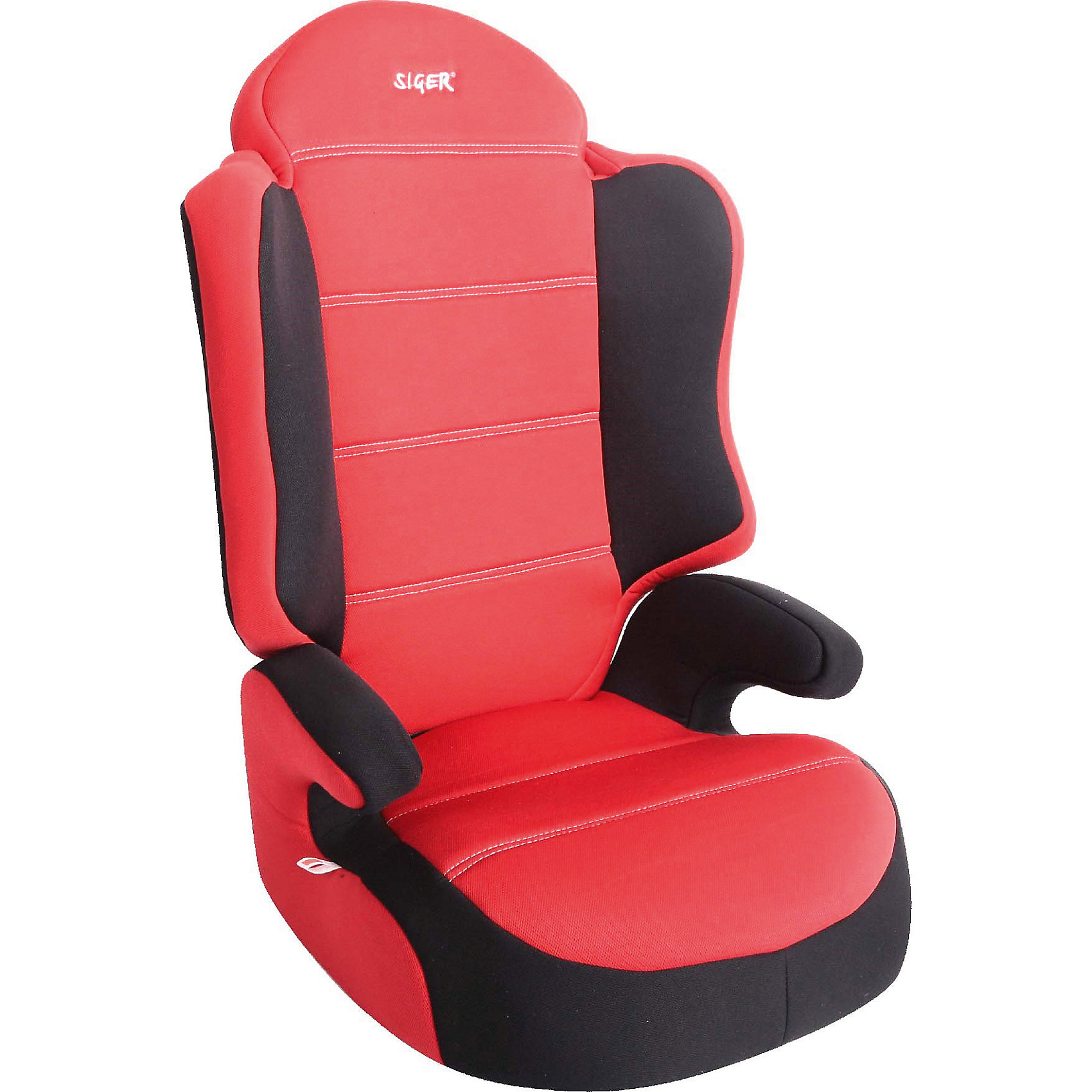 Автокресло Siger Спорт, 15-36 кг, красный Автокресло Siger Спорт, 15-36 кг, красныйГруппа 2-3 (От 15 до 36 кг)<br>Характеристики:<br><br>• группа: 2/3;<br>• вес ребенка: 15-36 кг;<br>• возраст ребенка: от 3 до 12 лет;<br>• способ крепления: штатный ремень безопасности автомобиля;<br>• способ установки: по ходу движения автомобиля;<br>• усиленный каркас;<br>• округлая форма широкого сиденья;<br>• анатомическая форма кресла;<br>• имеется специальный фиксатор, который контролирует прохождение ремня;<br>• дополнительная защита от боковых ударов;<br>• имеются подлокотники и широкие боковинки;<br>• функция бустера;<br>• чехол снимается и стирается при температуре 30 градусов;<br>• материал: пластик, полиэстер;<br>• размер автокресла: 42х48х58 см;<br>• вес автокресла: 4,4 кг.<br><br>Автокресло группы 2-3 предназначено для детей в возрасте от 3 до 12 лет. В возрасте от 3 до 7 лет кресло используется со спинкой, затем спинка снимается, и ребенок сидит на специальном бустере. Встроенные ремни безопасности отсутствуют, ребенок пристегивается штатным ремнем безопасности автомобиля. <br><br>Автокресло Спорт, 15-36 кг., SIGER, цвет красный можно купить в нашем интернет-магазине.<br><br>Ширина мм: 440<br>Глубина мм: 420<br>Высота мм: 800<br>Вес г: 3800<br>Возраст от месяцев: 36<br>Возраст до месяцев: 144<br>Пол: Унисекс<br>Возраст: Детский<br>SKU: 5409372