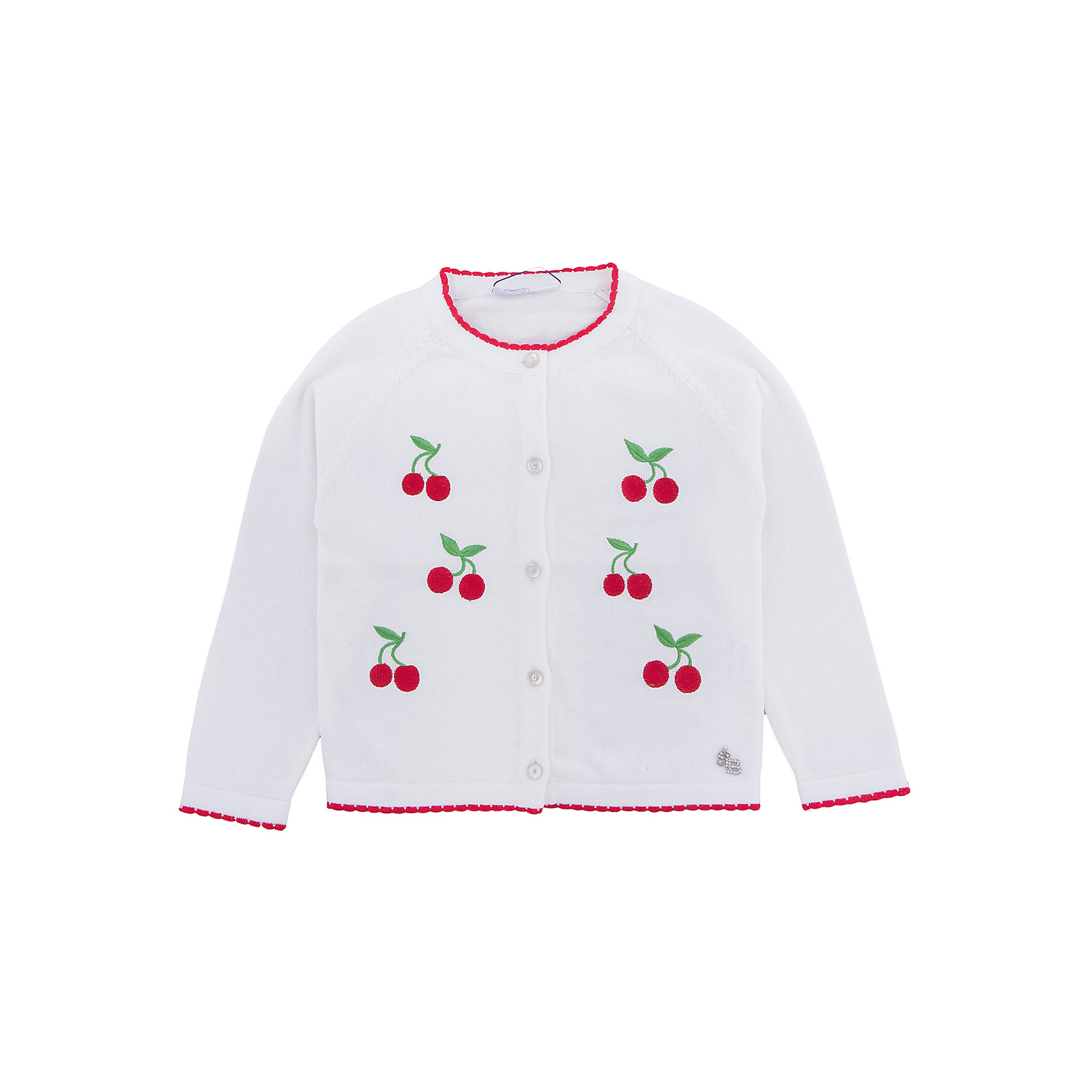 Кардиган для девочки Sweet Berry Кардиган для девочки Sweet BerryСвитера и кардиганы<br>Вязаный жакет для девочки с длинным рукавом. Декорирован яркой вышивкой. Застегивается на пуговки.<br>Состав:<br>100% хлопок<br><br>Ширина мм: 190<br>Глубина мм: 74<br>Высота мм: 229<br>Вес г: 236<br>Цвет: белый<br>Возраст от месяцев: 36<br>Возраст до месяцев: 48<br>Пол: Женский<br>Возраст: Детский<br>Размер: 104,98,110,116,122,128<br>SKU: 5409996