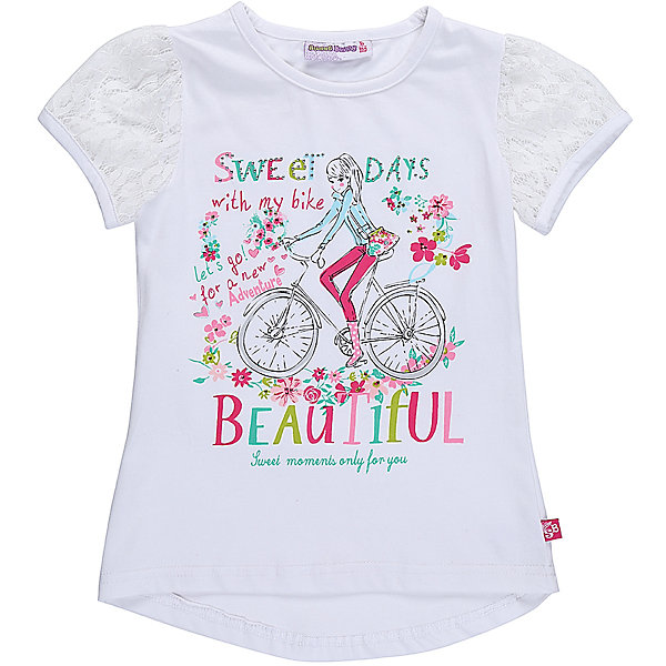 Футболка для девочки Sweet Berry Футболка для девочки Sweet BerryФутболки, поло и топы<br>Футболка из трикотажной, мягкой ткани для девочки с коротким рукавом. Декорирована оригинальным принтом. Приталенный крой.<br>Состав:<br>95%хлопок 5%эластан<br><br>Ширина мм: 199<br>Глубина мм: 10<br>Высота мм: 161<br>Вес г: 151<br>Цвет: белый<br>Возраст от месяцев: 24<br>Возраст до месяцев: 36<br>Пол: Женский<br>Возраст: Детский<br>Размер: 104,110,98,116,122,128<br>SKU: 5412583