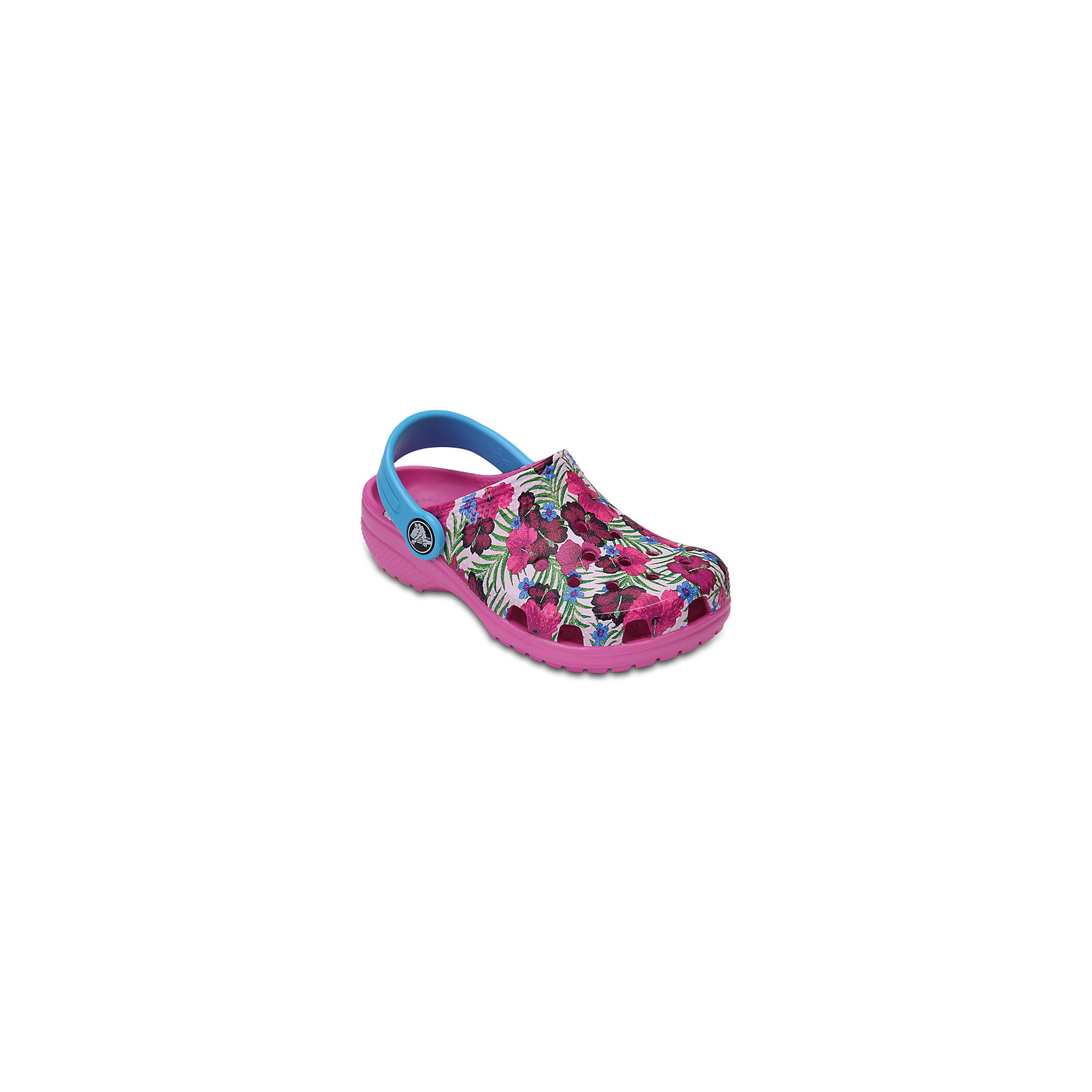 Сабо Kids Flowers, CROCS Сабо Kids Flowers, CROCSПляжная обувь<br>Характеристики товара:<br><br>• цвет: розовый<br>• принт: Цветы<br>• сезон: лето<br>• тип: пляжная обувь<br>• материал: 100% полимер Croslite™<br>• под воздействием температуры тела принимают форму стопы<br>• полностью литая модель<br>• вентиляционные отверстия<br>• бактериостатичный материал<br>• пяточный ремешок фиксирует стопу<br>• отверстия для использования украшений<br>• анатомическая стелька с массажными точками<br>• страна бренда: США<br>• страна изготовитель: Китай<br><br>Для правильного развития ребенка крайне важно, чтобы обувь была удобной.<br><br>Такие сабо обеспечивают детям необходимый комфорт, а анатомическая стелька с массажными линиями для стимуляции кровообращения позволяет ножкам дольше не уставать. <br><br>Сабо легко надеваются и снимаются, отлично сидят на ноге. <br><br>Материал, из которого они сделаны, не дает размножаться бактериям, поэтому такая обувь препятствует образованию неприятного запаха и появлению болезней стоп.<br><br>Обувь от американского бренда Crocs в данный момент завоевала широкую популярность во всем мире, и это не удивительно - ведь она невероятно удобна. <br><br>Её носят врачи, спортсмены, звёзды шоу-бизнеса, люди, которым много времени приходится бывать на ногах - они понимают, как важна комфортная обувь. <br><br>Продукция Crocs - это качественные товары, созданные с применением новейших технологий. <br><br>Обувь отличается стильным дизайном и продуманной конструкцией. Изделие производится из качественных и проверенных материалов, которые безопасны для детей.<br><br>Сабо Kids Classic от торговой марки Crocs можно купить в нашем интернет-магазине.<br><br>Ширина мм: 225<br>Глубина мм: 139<br>Высота мм: 112<br>Вес г: 290<br>Цвет: розовый<br>Возраст от месяцев: 132<br>Возраст до месяцев: 144<br>Пол: Унисекс<br>Возраст: Детский<br>Размер: 34/35,27,28,29,30,21,22,23,24,25,26,31/32,33/34<br>SKU: 5416358