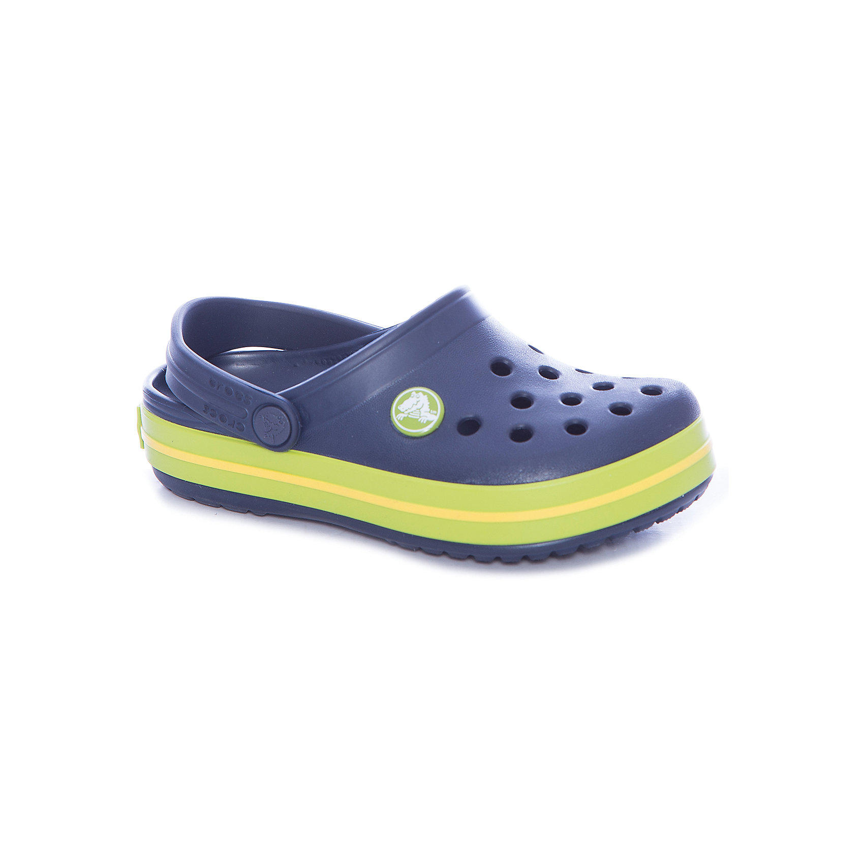 Сабо Crocband™ clog, синий, салатовый Сабо Crocband™ clog, синий, салатовыйПляжная обувь<br>Характеристики товара:<br><br>• цвет: синий, салатовый<br>• материал: 100% полимер Croslite™<br>• литая модель<br>• вентиляционные отверстия<br>• бактериостатичный материал<br>• пяточный ремешок фиксирует стопу<br>• толстая устойчивая подошва<br>• отверстия для использования украшений<br>• анатомическая стелька с массажными точками стимулирует кровообращение<br>• страна бренда: США<br>• страна изготовитель: Китай<br><br>Для правильного развития ребенка крайне важно, чтобы обувь была удобной. <br><br>Такие сабо обеспечивают детям необходимый комфорт, а анатомическая стелька с массажными линиями для стимуляции кровообращения позволяет ножкам дольше не уставать. <br><br>Сабо легко надеваются и снимаются, отлично сидят на ноге. <br><br>Материал, из которого они сделаны, не дает размножаться бактериям, поэтому такая обувь препятствует образованию неприятного запаха и появлению болезней стоп.<br><br>Обувь от американского бренда Crocs в данный момент завоевала широкую популярность во всем мире, и это не удивительно - ведь она невероятно удобна. <br><br>Её носят врачи, спортсмены, звёзды шоу-бизнеса, люди, которым много времени приходится бывать на ногах - они понимают, как важна комфортная обувь. <br><br>Продукция Crocs - это качественные товары, созданные с применением новейших технологий. <br><br>Обувь отличается стильным дизайном и продуманной конструкцией. <br><br>Изделие производится из качественных и проверенных материалов, которые безопасны для детей.<br><br>Сабо Crocband™ clog от торговой марки Crocs можно купить в нашем интернет-магазине.<br><br>Ширина мм: 225<br>Глубина мм: 139<br>Высота мм: 112<br>Вес г: 290<br>Цвет: синий<br>Возраст от месяцев: 18<br>Возраст до месяцев: 21<br>Пол: Унисекс<br>Возраст: Детский<br>Размер: 23,24,25,26,31/32,33/34,34/35,27,28,29,30,21,22<br>SKU: 5416482