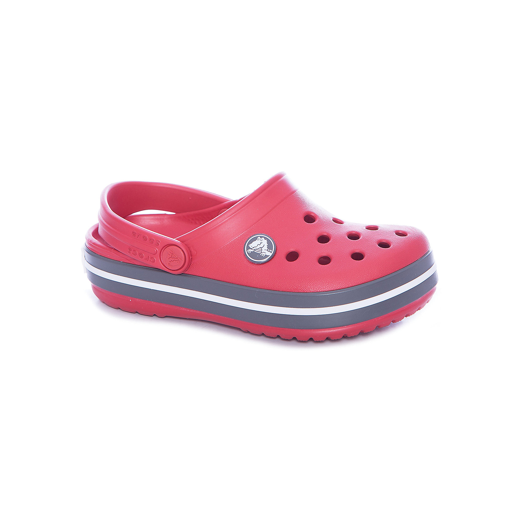 Сабо Crocband™ clog, красный Сабо Crocband™ clog, красныйПляжная обувь<br>Характеристики товара:<br><br>• цвет: красный<br>• материал: 100% полимер Croslite™<br>• литая модель<br>• вентиляционные отверстия<br>• бактериостатичный материал<br>• пяточный ремешок фиксирует стопу<br>• толстая устойчивая подошва<br>• отверстия для использования украшений<br>• анатомическая стелька с массажными точками стимулирует кровообращение<br>• страна бренда: США<br>• страна изготовитель: Китай<br><br>Для правильного развития ребенка крайне важно, чтобы обувь была удобной. <br><br>Такие сабо обеспечивают детям необходимый комфорт, а анатомическая стелька с массажными линиями для стимуляции кровообращения позволяет ножкам дольше не уставать. <br><br>Сабо легко надеваются и снимаются, отлично сидят на ноге. <br><br>Материал, из которого они сделаны, не дает размножаться бактериям, поэтому такая обувь препятствует образованию неприятного запаха и появлению болезней стоп.<br><br>Обувь от американского бренда Crocs в данный момент завоевала широкую популярность во всем мире, и это не удивительно - ведь она невероятно удобна. <br><br>Её носят врачи, спортсмены, звёзды шоу-бизнеса, люди, которым много времени приходится бывать на ногах - они понимают, как важна комфортная обувь. <br><br>Продукция Crocs - это качественные товары, созданные с применением новейших технологий. <br><br>Обувь отличается стильным дизайном и продуманной конструкцией. <br><br>Изделие производится из качественных и проверенных материалов, которые безопасны для детей.<br><br>Сабо Crocband™ clog от торговой марки Crocs можно купить в нашем интернет-магазине.<br><br>Ширина мм: 225<br>Глубина мм: 139<br>Высота мм: 112<br>Вес г: 290<br>Цвет: красный/серый<br>Возраст от месяцев: 132<br>Возраст до месяцев: 144<br>Пол: Унисекс<br>Возраст: Детский<br>Размер: 31/32,33/34,34/35,27,28,29,30,21,22,23,24,25,26<br>SKU: 5416496