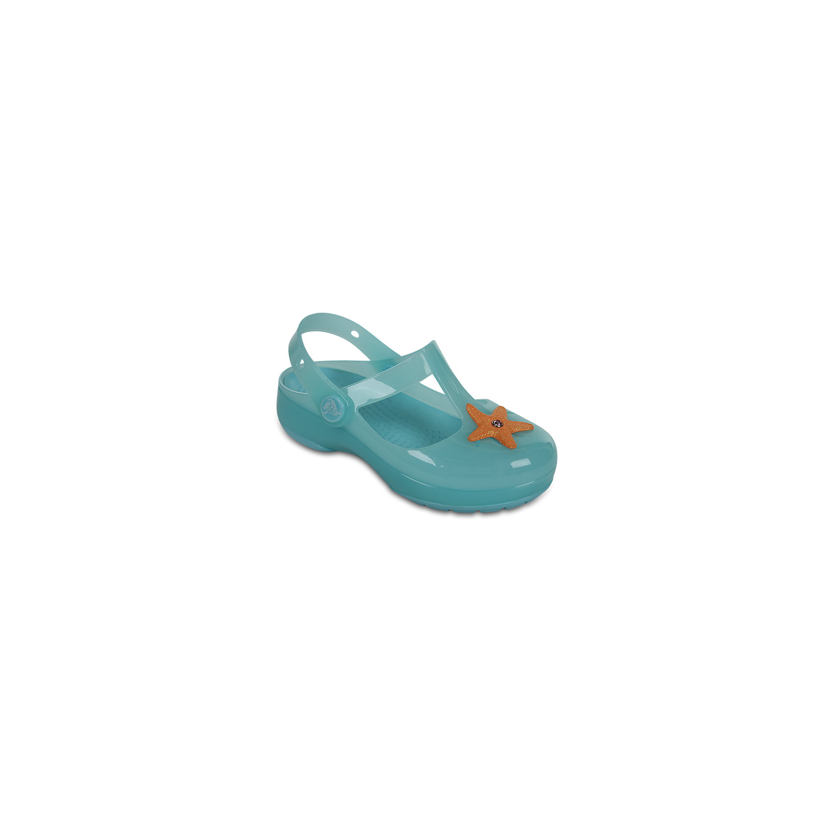 Сандалии для девочки Isabella Novelty Sandals Crocs Сандалии для девочки Isabella Novelty Sandals CrocsПляжная обувь<br>Характеристики товара:<br><br>• цвет: бирюзовый<br>• сезон: лето<br>• тип сандалей: закрытые<br>• материал: 100% полимер Croslite™<br>• литая модель<br>• объемное украшение<br>• бактериостатичный материал<br>• пяточный ремешок фиксирует стопу<br>• устойчивая подошва<br>• анатомическая стелька с массажными точками<br>• страна бренда: США<br>• страна изготовитель: Китай<br><br>Сандалии для девочки Isabella Novelty Sandals обеспечивают детям необходимый комфорт, а анатомическая стелька с массажными линиями для стимуляции кровообращения позволяет ножкам дольше не уставать. <br><br>Сандалии легко надеваются и снимаются, отлично сидят на ноге. <br><br>Материал, из которого они сделаны, не дает размножаться бактериям, поэтому такая обувь препятствует образованию неприятного запаха и появлению болезней стоп. <br><br>Обувь от американского бренда Crocs в данный момент завоевала широкую популярность во всем мире, и это не удивительно - ведь она невероятно удобна. <br><br>Её носят врачи, спортсмены, звёзды шоу-бизнеса, люди, которым много времени приходится бывать на ногах - они понимают, как важна комфортная обувь.<br><br>Продукция Crocs - это качественные товары, созданные с применением новейших технологий. <br><br>Сандалии для девочки Isabella Novelty Sandals от торговой марки Crocs можно купить в нашем интернет-магазине.<br><br>Ширина мм: 225<br>Глубина мм: 139<br>Высота мм: 112<br>Вес г: 290<br>Цвет: голубой<br>Возраст от месяцев: 24<br>Возраст до месяцев: 36<br>Пол: Женский<br>Возраст: Детский<br>Размер: 26,27,28,29,30,21,22,23,24,25<br>SKU: 5416820
