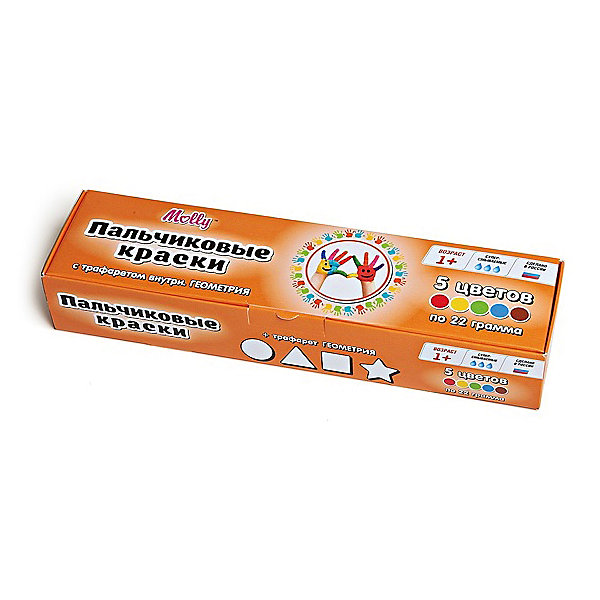 Пальчиковые краски Геометрия с трафаретом, 5 цветов Пальчиковые краски Геометрия с трафаретом, 5 цветовПальчиковые краски<br>Пальчиковые краски Геометрия с трафаретом, 5 цветов.<br><br>Характеристика: <br><br>• Материал: пищевой краситель, целлюлозный загуститель, глицерин, мел, консервант косметический, вода питьевая. <br>• Размер упаковки: 24,5х6,5х4,5 см.<br>• Объем баночки: 22 мл.<br>• Количество цветов: 5 (коричневый, зеленый, синий, красный, желтый).<br>• Комплектация: 5 баночек с краской, тематический трафарет.<br>• Яркие, насыщенные цвета. <br>• Краска легко смывается с одежды и рук. <br>• Безопасна при проглатывании. <br>• Отлично развивает моторику рук, внимание, мышление и воображение. <br>• Оригинальный фигурные штампики. <br><br>Пальчиковые краски - идеальный вариант для самых юных и активных художников! Краски изготовлены их высококачественных нетоксичных материалов абсолютно безопасных для малышей. Яркие цвета и оригинальный тематический трафарет обязательно заинтересуют кроху и подарят множество приятных творческих моментов!<br><br>Рисование - прекрасный вид детского досуга практически в любом возрасте. В процессе художественной деятельности ребенок развивает моторику рук, цветовосприятие, фантазию и усидчивость, получая при этом море положительных эмоций. <br><br>Пальчиковые краски Геометрия с трафаретом, 5 цветов, можно купить в нашем интернет-магазине.<br><br>Ширина мм: 24<br>Глубина мм: 6<br>Высота мм: 4<br>Вес г: 110<br>Возраст от месяцев: 12<br>Возраст до месяцев: 36<br>Пол: Унисекс<br>Возраст: Детский<br>SKU: 5417578