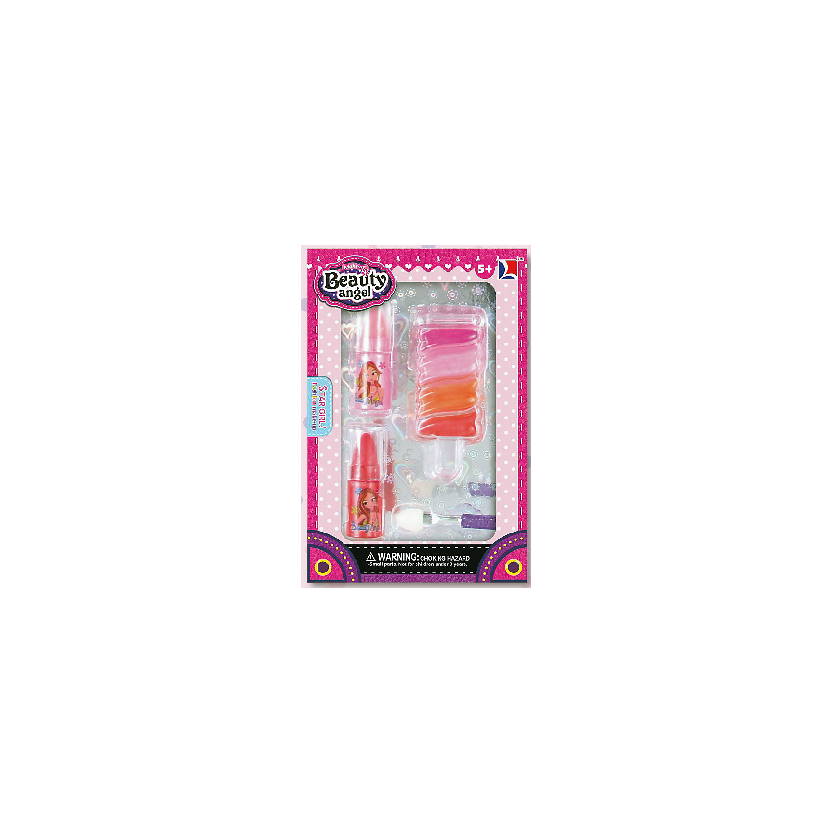 Игровой мини-набор Леденец, Beauty Angel Игровой мини-набор Леденец, Beauty AngelКосметика, грим и парфюмерия<br>Характеристики:<br><br>• Вид игрушек: детская косметика<br>• Пол: для девочки<br>• Материал: пластик, натуральные компоненты и красители<br>• Цвет: оттенки розового, оранжевый, красный и др.<br>• Комплектация: <br> блеск для губ – 1 тон<br> губная помада – 1 тон<br> кисточка – 1 шт.<br>• Форма футляра: леденец<br>• Размер упаковки (Д*Ш*В): 8,1*2*12 см<br>• Вес: 38 г<br>• Упаковка: картонная коробка с блистером<br><br>Игровой мини-набор Леденец, Beauty Angel от всемирно известного торгового бренда Dileny, который занимается разработкой, дизайном и выпуском детской декоративной косметики с учетом модных и стильных тенденций мира моды. Линейка наборов Beauty Angel представляет собой косметические наборы в состав которых входят как матовые, так и перламутровые оттенки, аксессуары и инструменты для нанесения макияжа. <br><br>Декоративная косметика от Dileny легко наносится, ложится ровным слоем, не осыпается и легко смывается либо теплой водой, либо детским косметическим маслом. Косметика обладает повышенными гипоаллергенными свойствами и легким ароматом. Игровой мини-набор Леденец, Beauty Angel состоит из блеска для губ, губной помады и кисточки. Футляр выполнен в форме леденца.<br><br>Игровой мини-набор Леденец, Beauty Angel станет идеальным подарком для девочки к любому празднику.<br><br>Игровой мини-набор Леденец, Beauty Angel можно купить в нашем интернет-магазине.<br><br>Ширина мм: 81<br>Глубина мм: 20<br>Высота мм: 120<br>Вес г: 38<br>Возраст от месяцев: 60<br>Возраст до месяцев: 120<br>Пол: Женский<br>Возраст: Детский<br>SKU: 5418964