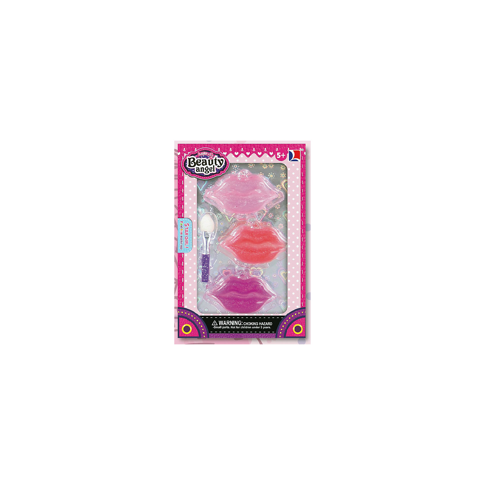 Игровой мини-набор Губы, Beauty Angel Игровой мини-набор Губы, Beauty AngelКосметика, грим и парфюмерия<br>Характеристики:<br><br>• Вид игрушек: детская косметика<br>• Пол: для девочки<br>• Материал: пластик, натуральные компоненты и красители<br>• Цвет: розовый, красный, фиолетовый<br>• Комплектация: <br> блеск для губ – 3 тона<br> кисточка – 1 шт.<br>• Форма футляра: губы<br>• Размер упаковки (Д*Ш*В): 8,1*2*12 см<br>• Вес: 38 г<br>• Упаковка: картонная коробка с блистером<br><br>Игровой мини-набор Губы, Beauty Angel от всемирно известного торгового бренда Dileny, который занимается разработкой, дизайном и выпуском детской декоративной косметики с учетом модных и стильных тенденций мира моды. Линейка наборов Beauty Angel представляет собой косметические наборы в состав которых входят как матовые, так и перламутровые оттенки, аксессуары и инструменты для нанесения макияжа. <br><br>Декоративная косметика от Dileny легко наносится, ложится ровным слоем, не осыпается и легко смывается либо теплой водой, либо детским косметическим маслом. Косметика обладает повышенными гипоаллергенными свойствами и легким ароматом. Игровой мини-набор Губы, Beauty Angel состоит из блеска для губ и кисточки. Футляр блеска для губ выполнен в форме губ.<br><br>Игровой мини-набор Губы, Beauty Angel станет идеальным подарком для девочки к любому празднику.<br><br>Игровой мини-набор Губы, Beauty Angel можно купить в нашем интернет-магазине.<br><br>Ширина мм: 81<br>Глубина мм: 20<br>Высота мм: 120<br>Вес г: 38<br>Возраст от месяцев: 60<br>Возраст до месяцев: 120<br>Пол: Женский<br>Возраст: Детский<br>SKU: 5418968