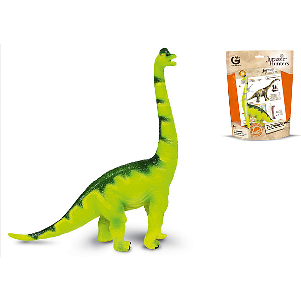 Динозавр Брахиозавр, коллекция Jurassic Hunters, Geoworld Динозавр Брахиозавр, коллекция Jurassic Hunters, GeoworldМир животных<br>Характеристики товара:<br><br>• материал: пластик<br>• возраст: от 4 лет<br>• масштаб: 1:85<br>• в комплекте: фигурка динозавра, страница с научной информацией о динозавре, мини-буклет с указанием полной коллекции Jurassic Hunters (Охотников за Динозаврами)<br>• длина игрушки: 15 см<br>• габариты упаковки: 34х21х8 см<br>• вес: 106 г<br>• страна бренда: Италия<br><br>Детализированная фигурка отлично впишется в коллекцию динозавров юного палеонтолога. Уникальный дизайн, проработанные мелкие детали и художественное исполнение сделали игрушку очень реалистичной и перенесли ее в раздел коллекционных моделей. Материалы, использованные при изготовлении товаров, проходят проверку на качество и соответствие международным требованиям по безопасности.<br>Такие фигурки помогают привить детям любовь к учебе, развить воображение и интерес к коллекционированию.<br><br>Динозавр Брахиозавр, коллекция Jurassic Hunter, от бренда Geoworld можно купить в нашем интернет-магазине.<br><br>Ширина мм: 210<br>Глубина мм: 80<br>Высота мм: 270<br>Вес г: 106<br>Возраст от месяцев: 48<br>Возраст до месяцев: 108<br>Пол: Унисекс<br>Возраст: Детский<br>SKU: 5418990