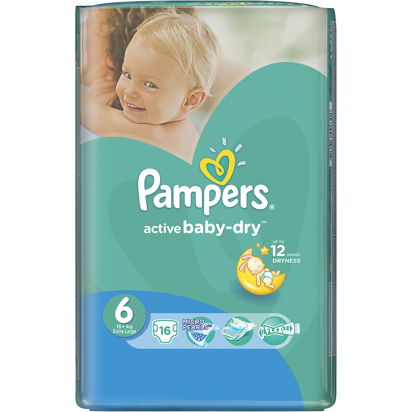 Подгузники Pampers Active Baby-Dry, 15+ кг, 6 размер, 16 шт., Pampers Подгузники Pampers Active Baby-Dry, 15+ кг, 6 размер, 16 шт., PampersПодгузники более 12 кг.<br>Характеристики:<br><br>• Пол: универсальный<br>• Тип подгузника: одноразовый<br>• Коллекция: Active Baby-Dry<br>• Предназначение: для использования в любое время суток <br>• Размер: 6<br>• Вес ребенка: 15+ кг<br>• Количество в упаковке: 16 шт.<br>• Упаковка: пакет<br>• Размер упаковки: 17,1*12,5*25,6 см<br>• Вес в упаковке: 667 г<br>• Эластичные застежки-липучки<br>• Быстро впитывающий слой<br>• Мягкий верхний слой<br>• Сохранение сухости в течение 12-ти часов<br><br>Подгузники Pampers Active Baby-Dry, 15+ кг, 6 размер, 16 шт., Pampers – это линейка классических детских подгузников от Pampers, которая сочетает в себе качество и безопасность материалов, удобство использования и комфорт для нежной кожи малыша. Подгузники предназначены для детей весом до 18 кг. Инновационные технологии и современные материалы обеспечивают этим подгузникам Дышащие свойства, что особенно важно для кожи малыша. <br><br>Впитывающие свойства изделию обеспечивает уникальный слой, состоящий из жемчужных микрогранул. У подгузников предусмотрена эластичная мягкая резиночка на спинке. Широкие липучки с двух сторон обеспечивают надежную фиксацию. Подгузник имеет мягкий верхний слой, который обеспечивает не только комфорт, но и защищает кожу ребенка от раздражений. Подгузник подходит как для мальчиков, так и для девочек. <br><br>Подгузники Pampers Active Baby-Dry, 15+ кг, 6 размер, 16 шт., Pampers можно купить в нашем интернет-магазине.<br><br>Ширина мм: 171<br>Глубина мм: 125<br>Высота мм: 256<br>Вес г: 677<br>Возраст от месяцев: 12<br>Возраст до месяцев: 36<br>Пол: Унисекс<br>Возраст: Детский<br>SKU: 5419071