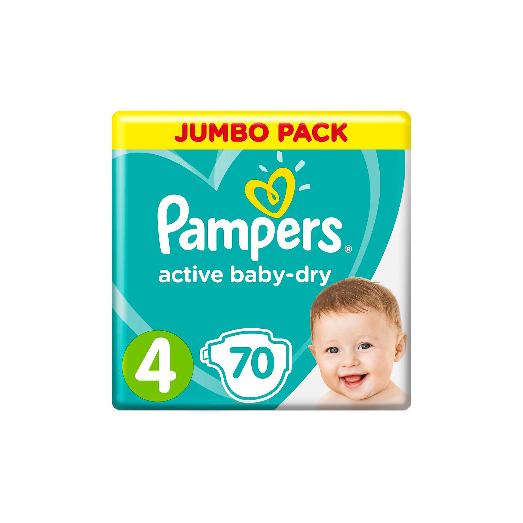 Подгузники Pampers Active Baby-Dry, 8-14 кг, 4 размер, 70 шт., Pampers Подгузники Pampers Active Baby-Dry, 8-14 кг, 4 размер, 70 шт., PampersПодгузники классические<br>Характеристики:<br><br>• Пол: универсальный<br>• Тип подгузника: одноразовый<br>• Коллекция: Active Baby-Dry<br>• Предназначение: для использования в любое время суток <br>• Размер: 4<br>• Вес ребенка: от 8 до 14 кг<br>• Количество в упаковке: 70 шт.<br>• Упаковка: пакет<br>• Размер упаковки: 28,3*11,8*42,7 см<br>• Вес в упаковке: 2 кг 296 г<br>• Эластичные застежки-липучки<br>• Быстро впитывающий слой<br>• Мягкий верхний слой<br>• Сохранение сухости в течение 12-ти часов<br><br>Подгузники Pampers Active Baby-Dry, 8-14 кг, 4 размер, 70 шт., Pampers – это линейка классических детских подгузников от Pampers, которая сочетает в себе качество и безопасность материалов, удобство использования и комфорт для нежной кожи малыша. Подгузники предназначены для младенцев весом до 14 кг. Инновационные технологии и современные материалы обеспечивают этим подгузникам Дышащие свойства, что особенно важно для кожи малыша. <br><br>Впитывающие свойства изделию обеспечивает уникальный слой, состоящий из жемчужных микрогранул. У подгузников предусмотрена эластичная мягкая резиночка на спинке. Широкие липучки с двух сторон обеспечивают надежную фиксацию. Подгузник имеет мягкий верхний слой, который обеспечивает не только комфорт, но и защищает кожу ребенка от раздражений. Подгузник подходит как для мальчиков, так и для девочек. <br><br>Подгузники Pampers Active Baby-Dry, 8-14 кг, 4 размер, 70 шт., Pampers можно купить в нашем интернет-магазине.<br><br>Ширина мм: 283<br>Глубина мм: 118<br>Высота мм: 427<br>Вес г: 2296<br>Возраст от месяцев: 6<br>Возраст до месяцев: 24<br>Пол: Унисекс<br>Возраст: Детский<br>SKU: 5419079