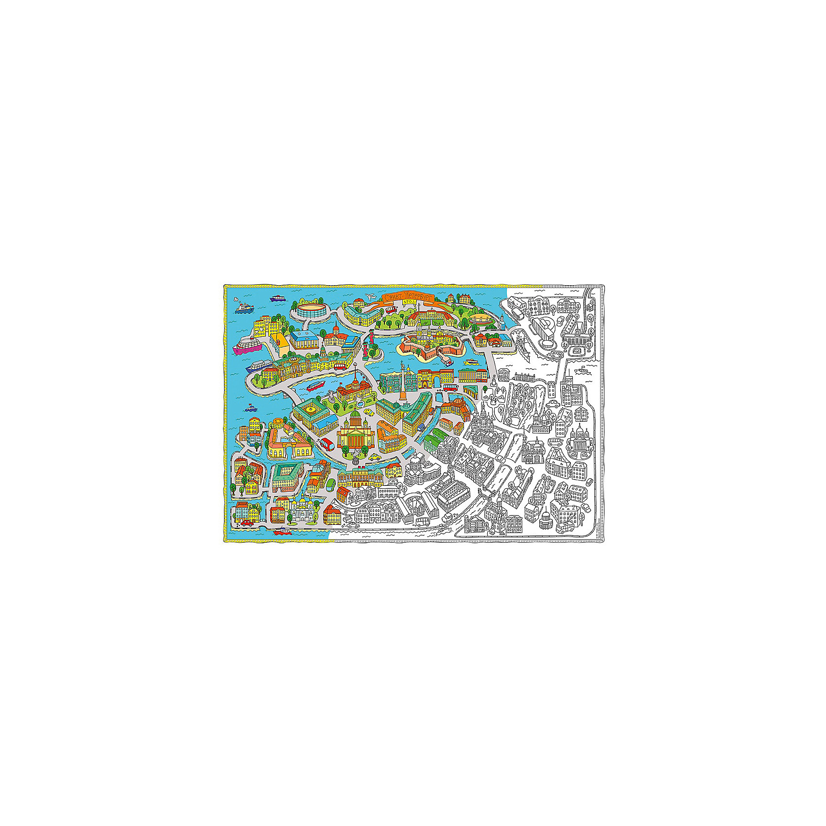 Карта-Раскраска Санкт-Петербург 101*69 см Карта-Раскраска Санкт-Петербург 101*69 смРисование<br>Карта-Раскраска Санкт-Петербург 101*69 см<br><br>Характеристики:<br><br>• В набор входит: раскраска в коробке<br>• Размер раскраски: 101 * 69 см.<br>• Состав: бумага, картон<br>• Вес: 110 г.<br>• Для детей в возрасте: от 6 до 12 лет<br>• Страна производитель: Россия<br><br>Благодаря значительному разнообразию строений, растительности и транспорта ребёнок может полностью использовать своё воображение и подбирать цвета как ему будет угодно. Особенно интересно будет раскрашивать картинки карандашами или фломастерами с большим количеством оттенков, хотя, как показано на образце, можно и ограничиться стандартным набором из 12ти цветов. Играя с раскрасками дети развивают моторику рук и готовят руку к письму, развивая творческие способности, учась подбирать цветовую гамму. Дети запоминают формы, учатся как правильно рисовать те или иные вещи, улучшают внимание и концентрацию.<br><br>Карту-Раскраску Санкт-Петербург 101*69 см. можно купить в нашем интернет-магазине.<br><br>Ширина мм: 1010<br>Глубина мм: 690<br>Высота мм: 1<br>Вес г: 110<br>Возраст от месяцев: 72<br>Возраст до месяцев: 108<br>Пол: Унисекс<br>Возраст: Детский<br>SKU: 5423009