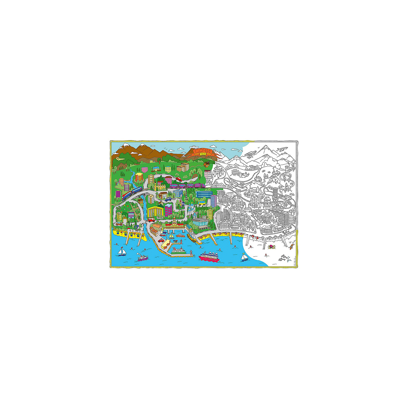 Карта-Раскраска Сочи 101*69 см Карта-Раскраска Сочи 101*69 смРисование<br>Карта-Раскраска Сочи 101*69 см.<br><br>Характеристики:<br><br>• В набор входит: раскраска в коробке<br>• Размер раскраски: 101 * 69 см.<br>• Состав: бумага, картон<br>• Вес: 110 г.<br>• Для детей в возрасте: от 6 до 12 лет<br>• Страна производитель: Россия<br><br>Благодаря значительному разнообразию строений, растительности и транспорта ребёнок может полностью использовать своё воображение и подбирать цвета как ему будет угодно. Особенно интересно будет раскрашивать картинки карандашами или фломастерами с большим количеством оттенков, хотя, как показано на образце, можно и ограничиться стандартным набором из 12ти цветов. Играя с раскрасками дети развивают моторику рук и готовят руку к письму, развивая творческие способности, учась подбирать цветовую гамму. Дети запоминают формы, учатся как правильно рисовать те или иные вещи, улучшают внимание и концентрацию.<br><br>Карту-Раскраску Сочи 101*69 см. можно купить в нашем интернет-магазине.<br><br>Ширина мм: 1010<br>Глубина мм: 690<br>Высота мм: 1<br>Вес г: 110<br>Возраст от месяцев: 72<br>Возраст до месяцев: 108<br>Пол: Унисекс<br>Возраст: Детский<br>SKU: 5423011