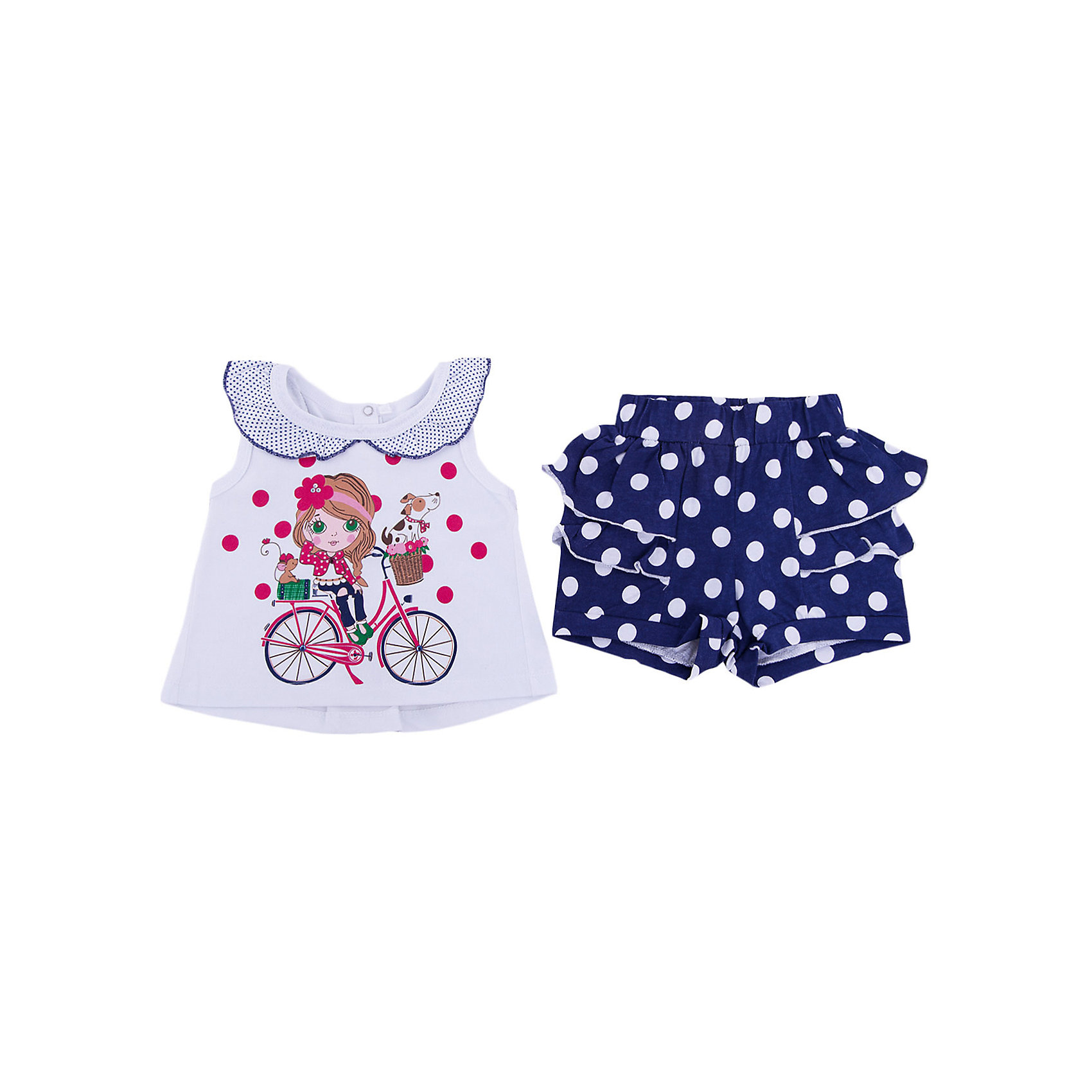 Комплект для девочки Soni Kids Комплект для девочки Soni KidsКомплекты<br>Комплект для девочки Soni Kids<br>Состав:<br>100% хлопок кулирная гладь<br><br>Ширина мм: 157<br>Глубина мм: 13<br>Высота мм: 119<br>Вес г: 200<br>Цвет: белый<br>Возраст от месяцев: 6<br>Возраст до месяцев: 9<br>Пол: Женский<br>Возраст: Детский<br>Размер: 74,104,80,86,92,98<br>SKU: 5432011