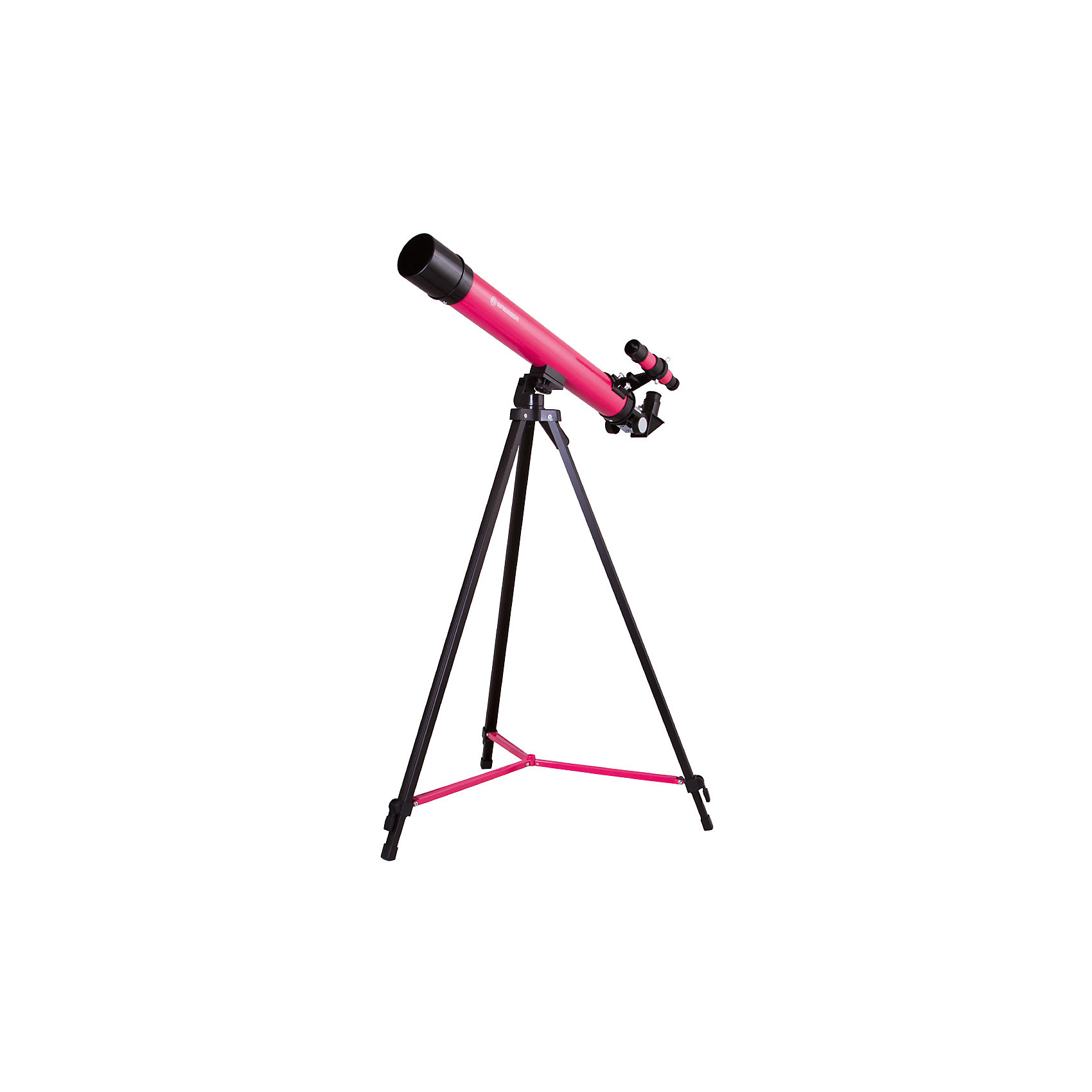 Телескоп Bresser Junior Space Explorer 45/600, розовый Телескоп Bresser Junior Space Explorer 45/600, розовыйТелескопы<br>Характеристики товара:<br><br>• материал: металл, пластик<br>• увеличение: до 100 крат<br>• диаметр объектива (апертура): 45 мм<br>• окуляры в комплекте: SR-6 мм и SR-12 мм, оборачивающий окуляр 1,5х<br>• искатель оптический: 6х30<br>• регулируемая алюминиевая тренога<br>• тип управления телескопом: ручной<br>• тип монтировки: азимутальная<br>• вес: 1,1 кг<br>• размер упаковки: 23х77х12 см<br>• комплектация: телескоп, окуляры, зеркало, тренога, карта<br>• страна бренда: Германия<br><br>Телескоп - это отличный способ заинтересовать ребенка наблюдениями за небесными телами и привить ему интерес к учебе. Эта модель была разработана специально для детей - он позволяет увеличивать предметы из космоса и изучать их. Благодаря легкому и прочному корпусу телескоп удобно брать с собой!<br><br>Оптические приборы от немецкой компании Bresser уже успели зарекомендовать себя как качественная и надежная продукция. Для их производства используются только безопасные и проверенные материалы. Такой прибор способен прослужить долго. Подарите ребенку интересную и полезную вещь!<br><br>Телескоп Bresser Junior Space Explorer 45/600, розовый, от известного бренда Bresser (Брессер) можно купить в нашем интернет-магазине.<br><br>Ширина мм: 770<br>Глубина мм: 230<br>Высота мм: 125<br>Вес г: 2210<br>Возраст от месяцев: 60<br>Возраст до месяцев: 2147483647<br>Пол: Унисекс<br>Возраст: Детский<br>SKU: 5435328