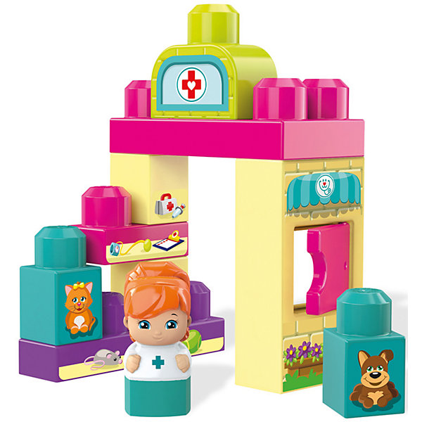Конструктор Ветеринар, MEGA BLOKS Конструктор Ветеринар, MEGA BLOKSПластмассовые конструкторы<br>Конструктор Ветеринар, MEGA BLOKS (МЕГА БЛОКС).<br><br>Характеристики:<br><br>• Комплектация: детали конструктора, фигурка<br>• Количество деталей: 11<br>• Материал: пластик<br>• Упаковка: картонная коробка<br>• Размер упаковки: 11x21x26 см.<br><br>Конструктор Ветеринар, MEGA BLOKS (МЕГА БЛОКС) предназначен для самых маленьких. Большие и яркие элементы конструктора отлично соединяются между собой. Их удобно брать и держать маленькими детскими ручками. Из деталей данного игрового набора можно собрать здание ветеринарного центра с открывающимся окошком. В набор также входит фигурка девочки-ветеринара. А специальные наклейки сделают ветеринарный центр более реалистичным. <br><br>Ваш малыш с удовольствием будет перестраивать ветеринарный центр по своему желанию, и разыгрывать сценки лечения милого котика и очаровательного песика! Все детали конструктора изготовлены из качественного пластика и полностью безопасны для детей.<br><br>Конструктор Ветеринар, MEGA BLOKS (МЕГА БЛОКС) можно купить в нашем интернет-магазине.<br><br>Ширина мм: 205<br>Глубина мм: 110<br>Высота мм: 255<br>Вес г: 341<br>Возраст от месяцев: 12<br>Возраст до месяцев: 60<br>Пол: Женский<br>Возраст: Детский<br>SKU: 5440284