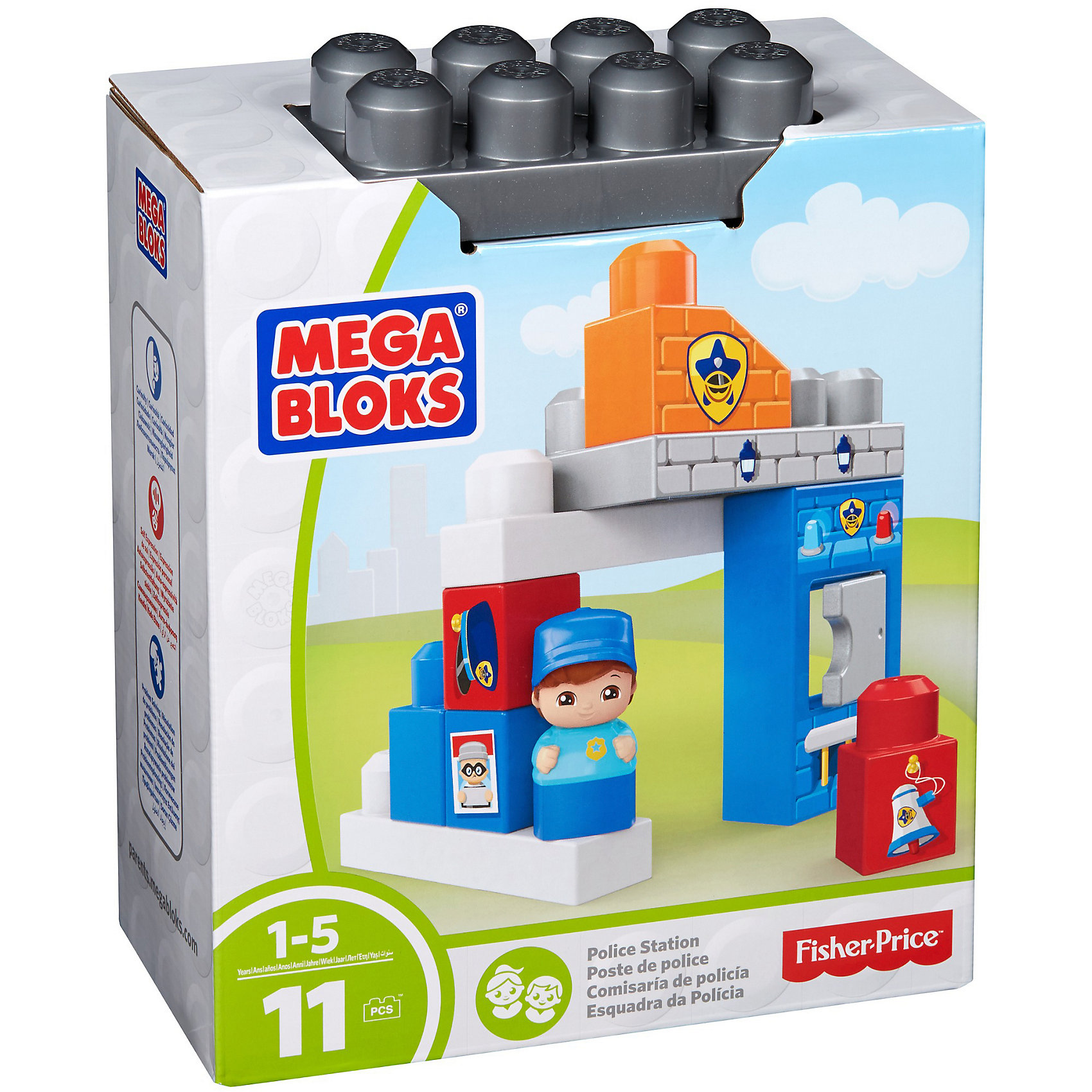 Конструктор Полицейский участок, MEGA BLOKS Конструктор Полицейский участок, MEGA BLOKSПластмассовые конструкторы<br>Конструктор Полицейский участок, MEGA BLOKS (МЕГА БЛОКС).<br><br>Характеристики:<br><br>• Комплектация: детали конструктора, фигурка полицейского, наклейки<br>• Количество деталей: 11<br>• Материал: пластик<br>• Упаковка: картонная коробка<br>• Размер упаковки: 11x21x26 см.<br><br>Конструктор Полицейский участок, MEGA BLOKS (МЕГА БЛОКС) предназначен для самых маленьких. Большие и яркие элементы конструктора отлично соединяются между собой. Их удобно брать и держать маленькими детскими ручками. Из деталей данного игрового набора можно собрать здание полицейского участка с открывающимся окошком. В набор также входит фигурка полицейского. А специальные наклейки сделают участок более реалистичным. <br><br>Ваш малыш с удовольствием будет перестраивать полицейский участок по своему желанию, и разыгрывать сценки о захватывающих приключениях полицейского! Все детали конструктора изготовлены из качественного пластика и полностью безопасны для детей.<br><br>Конструктор Полицейский участок, MEGA BLOKS (МЕГА БЛОКС) можно купить в нашем интернет-магазине.<br><br>Ширина мм: 205<br>Глубина мм: 110<br>Высота мм: 255<br>Вес г: 341<br>Возраст от месяцев: 12<br>Возраст до месяцев: 60<br>Пол: Мужской<br>Возраст: Детский<br>SKU: 5440285