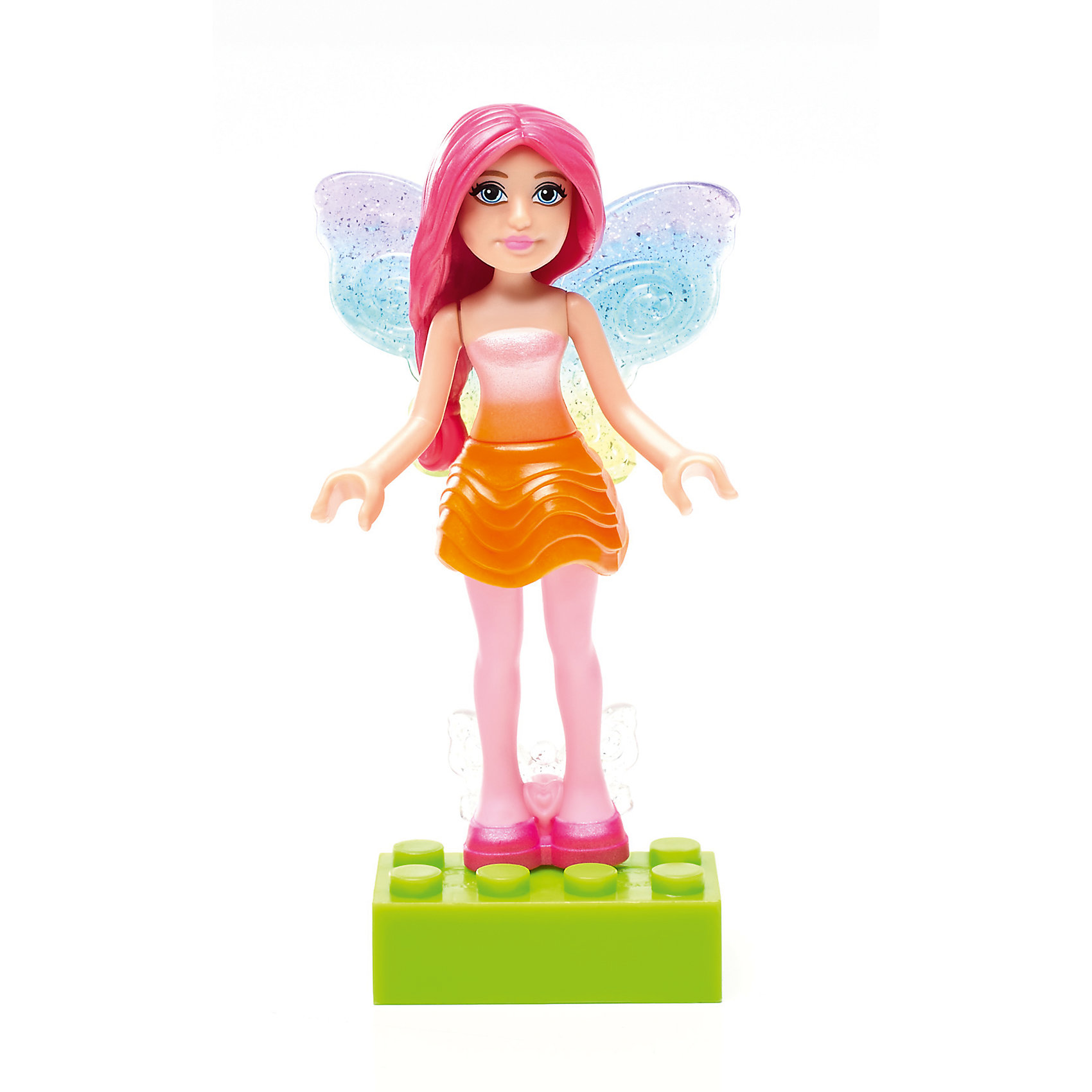 Барби: мини фигурка Rainbow Fairy, MEGA BLOKS Барби: мини фигурка Rainbow Fairy, MEGA BLOKSПластмассовые конструкторы<br>Барби: мини фигурка Rainbow Fairy, MEGA BLOKS (МЕГА БЛОКС).<br><br>Характеристики:<br><br>• Комплектация: фигурка, подставка<br>• Количество деталей: 6<br>• Высота фигурки: 7 см.<br>• Материал: пластик<br>• Упаковка: блистер<br>• Размер упаковки: 14x9x4 см.<br><br>Вы когда-нибудь мечтали о том, чтобы совместить самую известную в мире куклу – Барби с конструктором? Mega Bloks представляет очаровательную мини фигурку Rainbow Splash Fairy Barbie из Радужной бухты, которую можно собрать из 6 деталей. У куклы - симпатичный наряд, красивая прическа, милое личико, изящные крылышки и специальные ручки, позволяющие удерживать аксессуары. <br><br>Маленькая кукла может не только стоять, но и сидеть. Ручки подвижны. В комплект с мини-фигуркой входит подставка. Соединяйте набор с другими конструкторами Barbie Mega Bloks, меняйте прически и наряды и создавайте свой волшебный и красочный мир Барби!<br><br>Барби: мини фигурку Rainbow Fairy, MEGA BLOKS (МЕГА БЛОКС) можно купить в нашем интернет-магазине.<br><br>Ширина мм: 90<br>Глубина мм: 25<br>Высота мм: 125<br>Вес г: 14<br>Возраст от месяцев: 48<br>Возраст до месяцев: 120<br>Пол: Женский<br>Возраст: Детский<br>SKU: 5440290