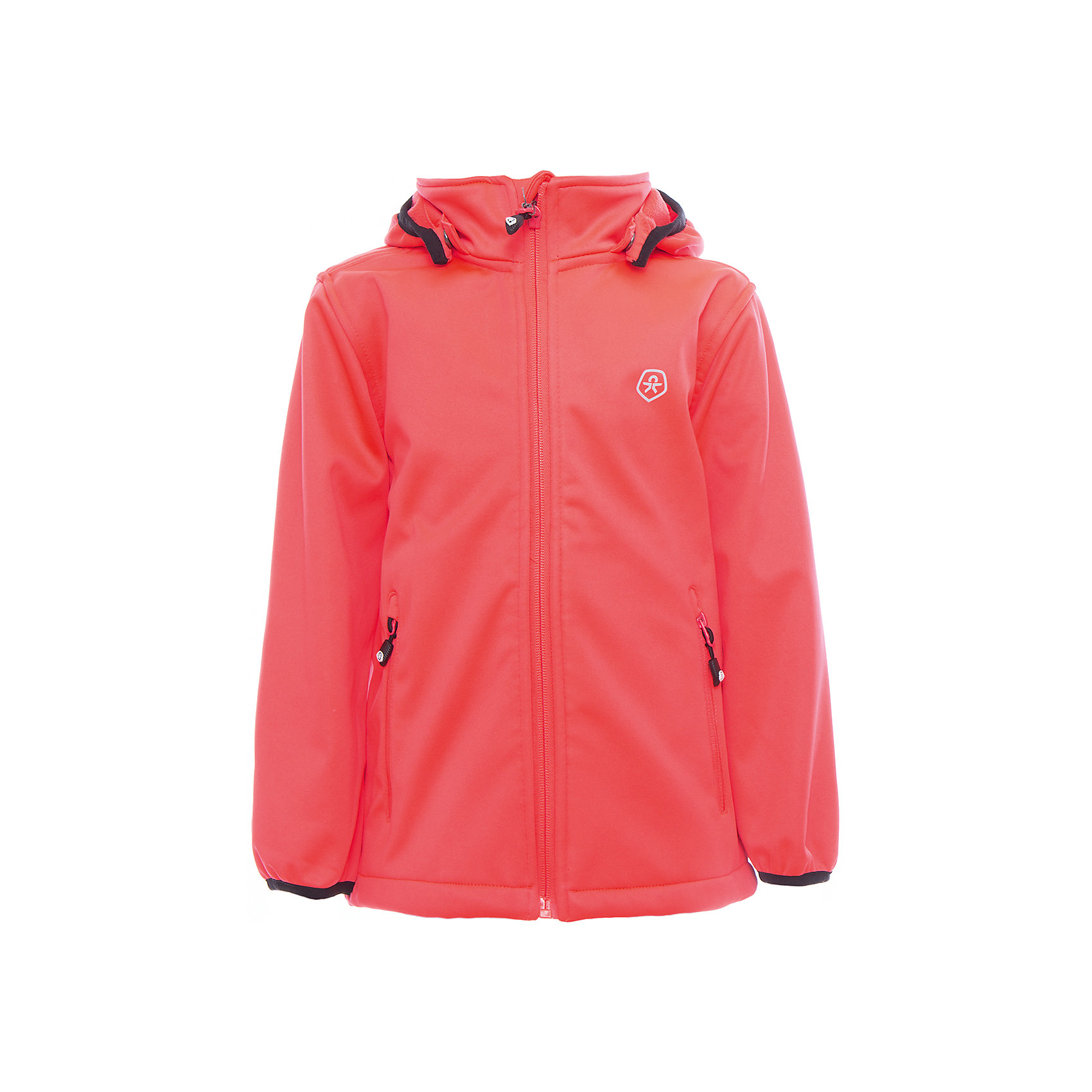Куртка для девочки Color Kids Куртка для девочки Color KidsВерхняя одежда<br>Характеристики товара:<br><br>• цвет: коралл<br>• состав: 100 % полиэстер, softshell клееный с флисом<br>• без утеплителя<br>• температурный режим: от +5°до +15°С<br>• мембранная технология<br>• водонепроницаемость: 5000 мм<br>• воздухопроницаемость: 1000 г/м2/24ч<br>• ветрозащитный<br>• регулируемый низ куртки<br>• светоотражающие детали<br>• застежка: молния<br>• съёмный капюшон на кнопках<br>• защита подбородка<br>• два кармана на молнии<br>• логотип<br>• страна бренда: Дания<br><br>Эта симпатичная и удобная куртка сделана из непромокаемого легкого материала, поэтому отлично подойдет для дождливой погоды в весенне-летний сезон. Она комфортно сидит и обеспечивает ребенку необходимое удобство. Очень стильно смотрится. <br><br>Куртку для мальчика от датского бренда Color Kids (Колор кидз) можно купить в нашем интернет-магазине.<br><br>Ширина мм: 356<br>Глубина мм: 10<br>Высота мм: 245<br>Вес г: 519<br>Цвет: розовый<br>Возраст от месяцев: 24<br>Возраст до месяцев: 36<br>Пол: Женский<br>Возраст: Детский<br>Размер: 98,104,110,116,122,128,140,152,92<br>SKU: 5443250