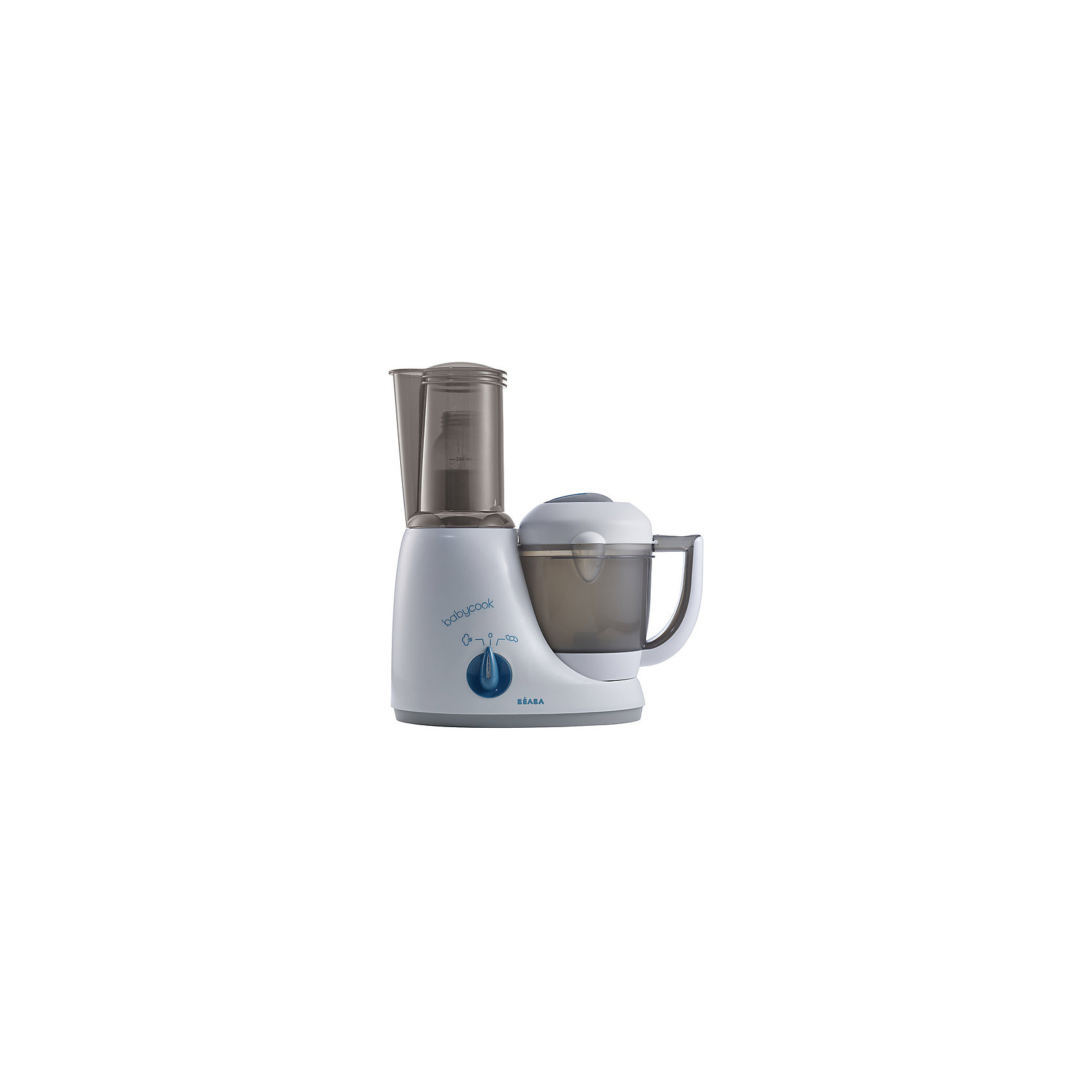 Блендер-пароварка Babycook Original Plus с адаптером, серо-голубой Блендер-пароварка Babycook Original Plus с адаптером, серо-голубойДетская бытовая техника<br>Блендер-пароварка Babycook Original Plus с адаптером, серо-голубой, Beaba (Беаба)<br><br>Характеристики: <br><br>• измельчает пищу, готовит на пару, размораживает и подогревает<br>• можно использовать как стерилизатор для бутылочек<br>• после варки можно отделить бульон для приготовления пюре<br>• готовит за 15 минут, сохраняя все витамины<br>• автоматическое отключение<br>• встроенный дозатор воды<br>• в комплекте: блендер-пароварка, крышка для перемешивания, лопатка, книга рецептов<br>• материал: пластик<br>• объем: 600 мл<br>• вес: 2400 грамм<br><br>Блендер-пароварка Babycook Original Plus - универсальный помощник для любой хозяйки. Он готовит любые продукты на пару за 10-20 минут, измельчает пищу, размораживает и подогревает продукты. Съемная приставка позволяет использовать его в качестве стерилизатора для детских бутылочек. При приготовлении пищи на пару все витамины и полезные элементы сохраняются в еде. Встроенный дозатор поможет вам отмерить необходимое количество воды для приготовления. Техника оснащена функцией автоматического отключения, чтобы вы имогли играть с ребенком, не отвлекаясь на процесс приготовления.<br><br>Блендер-пароварку Babycook Original Plus с адаптером, серо-голубой, Beaba (Беаба) можно купить в нашем интернет-магазине.<br><br>Ширина мм: 270<br>Глубина мм: 136<br>Высота мм: 325<br>Вес г: 2180<br>Возраст от месяцев: 4<br>Возраст до месяцев: 2147483647<br>Пол: Унисекс<br>Возраст: Детский<br>SKU: 5445704