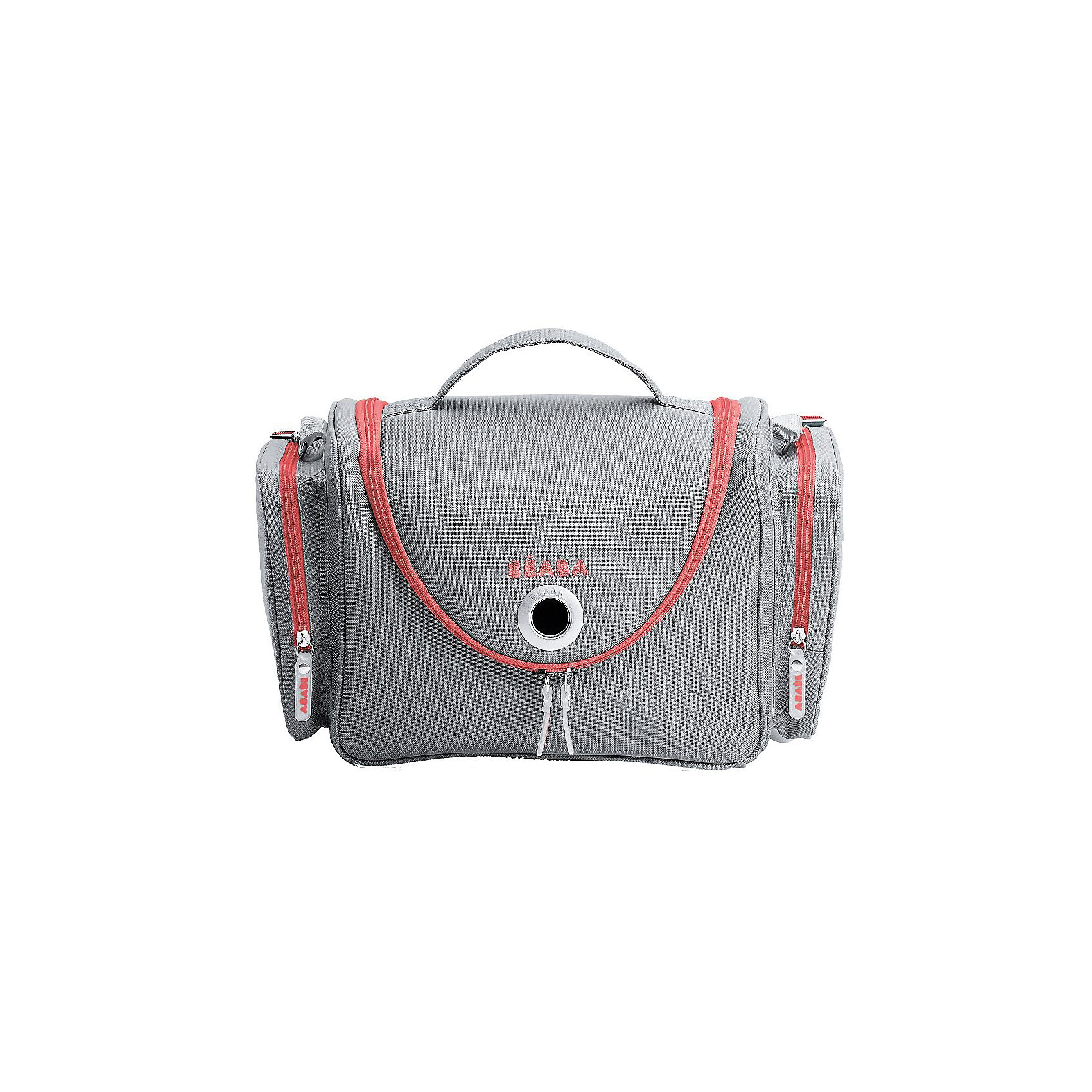 Сумка для мамы, Beaba, Grey/Coral Сумка для мамы, Beaba, Grey/CoralСумки для колясок<br>Сумка для мамы, Beaba (Беаба), Grey/Coral<br><br>Характеристики:<br><br>• вместительное основное отделение<br>• маленькие карманы и держатели во внутреннем отделении<br>• 2 больших боковых кармана<br>• сумка хорошо сохраняет форму<br>• можно подвесить с помощью кольца на застежке<br>• размер сумки: 32х20х38 см<br>• вес: 500 грамм<br>• цвет: серый/коралловый<br><br>Сумка для мамы Beaba поможет держать под рукой всё необходимое для ухода за малышом. Сумка имеет одно основное отделение с карманами, держателями и сеточками, а также два вместительных боковых кармана. Вы сможете положить в сумку подгузники, детскую косметику, салфетки и другие нужные аксессуары. Сумка хорошо сохраняет форму, благодаря чему вы сможете поставить ее на стол, комод или подвесить при помощи кольца на застежке.<br><br>Сумку для мамы, Beaba (Беаба), Grey/Coral вы можете купить в нашем интернет-магазине.<br><br>Ширина мм: 315<br>Глубина мм: 200<br>Высота мм: 277<br>Вес г: 500<br>Возраст от месяцев: -2147483648<br>Возраст до месяцев: 2147483647<br>Пол: Женский<br>Возраст: Детский<br>SKU: 5445735