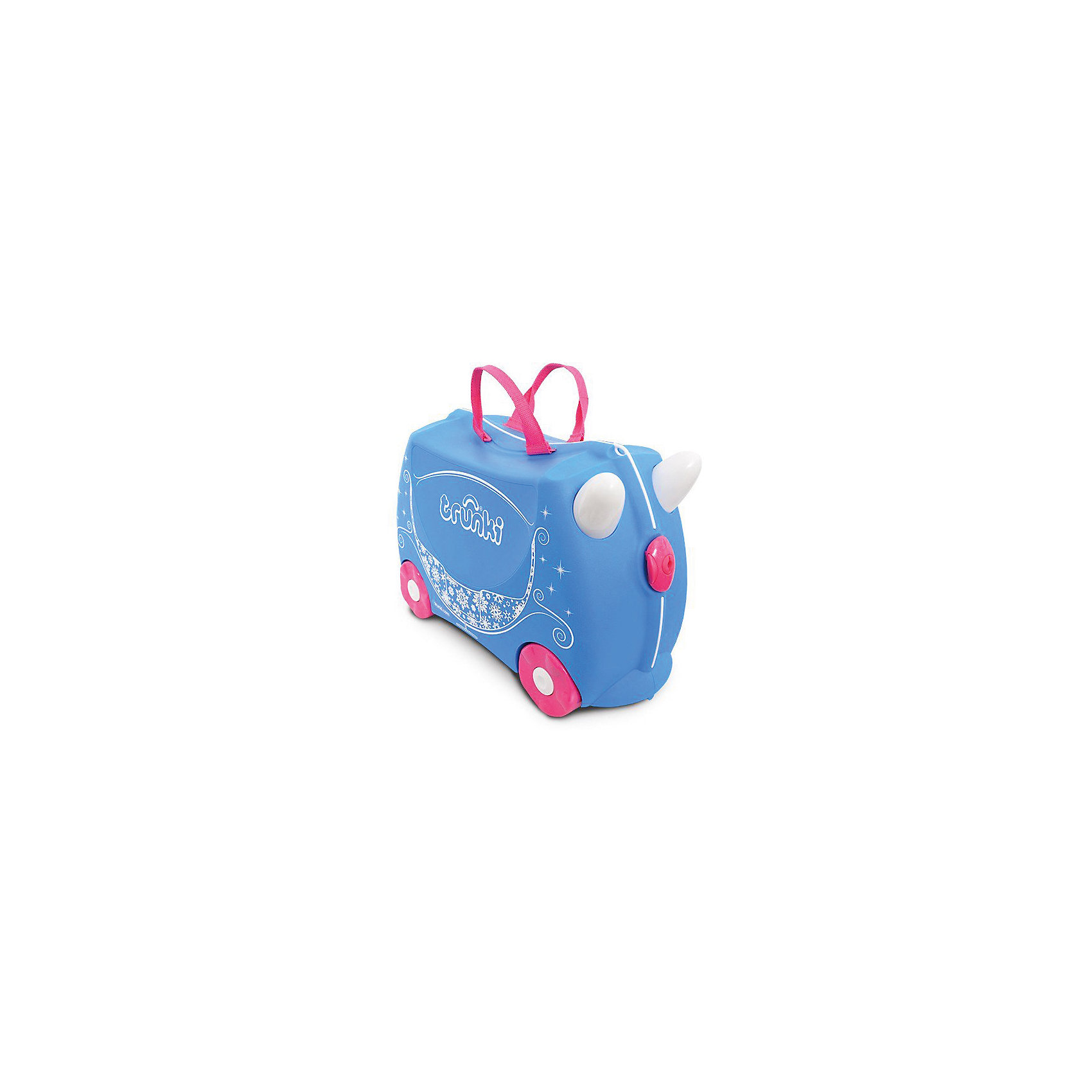 Чемодан на колесиках Жемчужная Карета принцессы, TRUNKI Чемодан на колесиках Жемчужная Карета принцессы, TRUNKIДорожные сумки и чемоданы<br>Характеристики чемодан на колесиках Жемчужная Карета принцессы:<br><br>• возраст: от 3 лет<br>• пол: для девочек<br>• цвет: голубой<br>• допустимый вес эксплуатации : 50 кг.<br>• состав: пластик, текстиль.<br>• объем: 18 л.<br>• размер чемодана: 46х21х31 см.<br>• вес: 1.7 кг. <br>• упаковка: картонная коробка.<br>• бренд: Trunki<br>• страна обладатель бренда: Великобритания.<br><br>Чемодан сделан из прочного пластика, его вместимость составляет 2 кг. Во внутреннем отделении есть ремни, которые закрепляют вещи, совсем как в настоящем взрослом чемодане. В такой чемодан ребенок сам с большим удовольствием будет укладывать вещи и присматривать за ним во время путешествия.<br><br>К тому же большим преимуществом чемоданчика является то, что он выполняет функцию игрушки-каталки. Так, у ребенка будет возможность поиграть во время длительных процедур оформления документов, что поможет малышу быть энергичным и веселым.<br><br>Чемодан на колесиках Жемчужная карета принцессы торговой марки Транки (Trunki) можно купить в нашем интернет-магазине.<br><br>Ширина мм: 460<br>Глубина мм: 210<br>Высота мм: 310<br>Вес г: 1700<br>Возраст от месяцев: 36<br>Возраст до месяцев: 2147483647<br>Пол: Женский<br>Возраст: Детский<br>SKU: 5448801