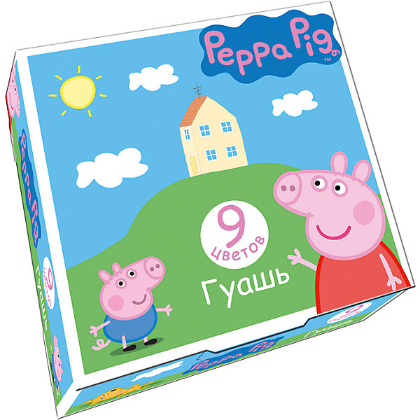 Гуашь Свинка Пеппа, 9 цветов, Peppa Pig Гуашь Свинка Пеппа, 9 цветов, Peppa PigСвинка Пеппа<br>Характеристики гуаши Свинка Пеппа, 9 цветов, Peppa Pig:<br><br>• возраст: от 3 лет<br>• пол: для мальчиков и девочек<br>• герой: Свинка Пеппа / Peppa Pig<br>• комплект: 9 баночек с гуашью.<br>• размер упаковки: 11.3 х 10.8 x 3.5 см.<br>• упаковка: картонная коробка.<br>• состав: вода питьевая, метилцеллюлоза, пигменты органические и неорганические, глицерин. <br>• объем 1 баночки с гуашью: 17 мл.<br>• бренд: Росмэн<br>• страна обладатель бренда: Россия.<br><br>В наборе Свинка Пеппа 9 насыщенных цветов гуаши в прозрачных баночках по 17 мл с навинчивающимися крышками. Краска идеально подходит для рисования на бумаге, картоне, холсте, ткани и фанере: она хорошо размывается водой, легко наносится, при высыхании приобретает матовую, бархатистую поверхность. Гуашь легко смывается с рук и одежды, безопасна при использовании по назначению. Срок годности: 18 месяцев. <br><br>Гуашь Свинка Пеппа, 9 цветов, Peppa Pig торговой марки Росмен можно купить в нашем интернет-магазине.<br><br>Ширина мм: 113<br>Глубина мм: 108<br>Высота мм: 350<br>Вес г: 249<br>Возраст от месяцев: 36<br>Возраст до месяцев: 2147483647<br>Пол: Унисекс<br>Возраст: Детский<br>SKU: 5453350