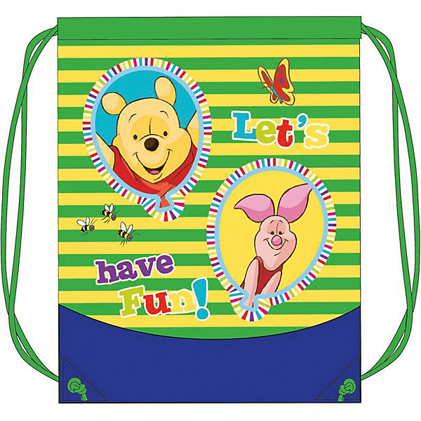 Мешок для обуви Привет, Винни!, Disney Winnie Puuh Мешок для обуви Привет, Винни!, Disney Winnie PuuhМешки для обуви<br>Характеристики:<br>• утягивается с помощью шнурков-лямок;<br>• вместительное отделение;<br>• яркий принт;<br>• материал: полиэстер;<br>• размер: 46х35 см;<br>• размер упаковки: 10х1,7х5 см;<br>• вес: 45 грамм.<br><br>Мешок для обуви - необходимый аксессуар для каждого школьника. Мешок от Росмэн имеет одно вместительное отделение, подходящее для любой обуви.<br><br>Изделие утягивается при помощи шнурков, которые можно использовать вместо лямок.<br><br>Мешок декорирован ярким изображением героев мультфильма о Винни-Пухе.<br><br>Мешок для обуви Привет, Винни!, Disney Winnie Puuh, Росмэн можно купить в нашем интернет-магазине.<br><br>Ширина мм: 220<br>Глубина мм: 180<br>Высота мм: 50<br>Вес г: 55<br>Возраст от месяцев: 60<br>Возраст до месяцев: 2147483647<br>Пол: Унисекс<br>Возраст: Детский<br>SKU: 5453364