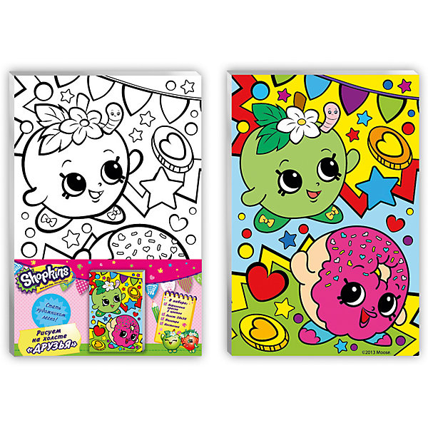 Роспись по холсту Друзья, ТМ Шопкинс, Shopkins Роспись по холсту Друзья, ТМ Шопкинс, ShopkinsShopkins<br>Характеристики товара:<br><br>• комплект: акриловые краски 5 цветов, холст, палитра, кисточки<br>• размер картинки: 20х30 см<br>• состав: текстиль, дерево, акрил, металл, пластик<br>• размер упаковки: 20х30x1.5 см<br>• страна бренда: Россия<br>• страна изготовитель: Китай<br><br>В набор для творчества входит все, чтобы создать настоящее произведение искусства своими руками: холст с нанесенными контурами рисунка, краски, палитра, кисточка. Можно раскрасить рисунок по образцу. А смешивая краски, юный художник получит новые цвета и оттенки. Ткань обработана специальным составом, который обеспечивает нанесение красок равномерным слоем.<br><br>Роспись по холсту Друзья, ТМ Шопкинс, Shopkins вы можете приобрести в нашем интернет-магазине.<br><br>Ширина мм: 200<br>Глубина мм: 300<br>Высота мм: 150<br>Вес г: 230<br>Возраст от месяцев: 36<br>Возраст до месяцев: 2147483647<br>Пол: Женский<br>Возраст: Детский<br>SKU: 5453430