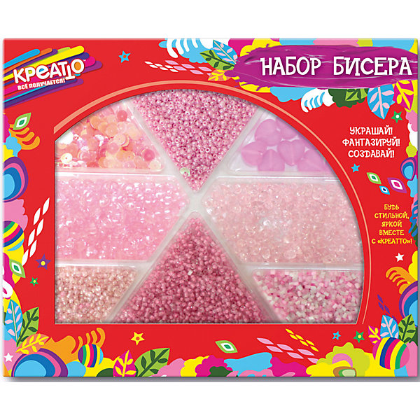 Набор бисера Карамель, Creatto Набор бисера Карамель, CreattoНаборы для создания украшений<br>Характеристики:<br>• в комплекте: бисер 8 видов;<br>• материал: пластик;<br>• возраст: от 6 лет;<br>• размер упаковки: 23,5х19,5х2 см.<br><br>«Карамель» - набор для детского творчества. В комплект входят бусины, пайетки и бисер. Воспользовавшись советами на упаковке, девочка сможет украсить свою одежду и создать прекрасные украшения для создания стильного образа.<br><br>Все детали находятся в отдельных коробочках, благодаря чему они не просыпаются.<br><br>Занятия бисероплетением развивают мелкую моторику, воображение и усидчивость.<br><br>Набор бисера Карамель, Creatto (Креатто) можно купить в нашем интернет-магазине.<br><br>Ширина мм: 235<br>Глубина мм: 195<br>Высота мм: 20<br>Вес г: 260<br>Возраст от месяцев: 36<br>Возраст до месяцев: 2147483647<br>Пол: Унисекс<br>Возраст: Детский<br>SKU: 5453458