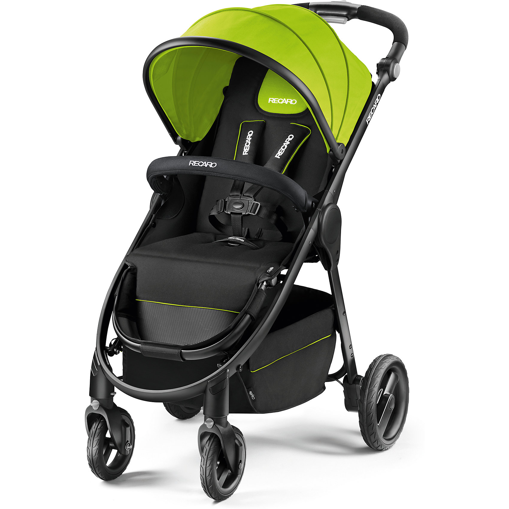 Прогулочная коляска Recaro Citylife, лайм Прогулочная коляска Recaro Citylife, лаймПрогулочные коляски<br>Характеристики прогулочной коляски Recaro Citylife<br><br>Прогулочный блок: <br><br>• прогулочный блок снимается с шасси, устанавливается в одном положении;<br>• спинка регулируется благодаря наличию системы ремешков, угол наклона составляет 175 градусов;<br>• подножка коляски регулируется;<br>• капюшон оснащен солнцезащитным козырьком и смотровым окошком;<br>• бампер обтянут мягкой тканью, отстегивается с одной стороны для посадки ребенка;<br>• сиденье оснащено системой 5-ти точечных ремней безопасности, которые регулируются по длине;<br>• ширина сиденья: 35 см;<br>• глубина сиденья: 25 см;<br>• материал чехлов: полиэстер.<br><br>Шасси коляски:<br><br>• ручка коляски регулируется по высоте;<br>• рама коляски оснащена подстаканником;<br>• передние поворотные колеса с фиксаторами;<br>• колеса выполнены из пенорезины, устойчивы к проколам;<br>• тип тормоза: ножной, педаль на задней оси рамы, блокировка сразу двух задних колес;<br>• рама коляски укомплектована корзиной для покупок;<br>• коляска складывается по типу «книжка», имеется фиксатор от раскладывания;<br>• коляска в сложенном виде устойчива в вертикальном положении;<br>• рама коляски складывается вместе с прогулочным блоком;<br>• материал рамы: алюминий.<br><br>Прогулочная коляска Citylife с регулируемой спинкой и подножкой предназначена для прогулок с ребенком, возрастной период от полугода до трех лет. Коляска складывается вместе с прогулочным блоком, в сложенном виде имеет ручку для переноски коляски. На раму коляски можно установить автокресло или люльку – в комплект не входят, приобретаются отдельно. <br><br>Размеры:<br><br>• размер коляски: 108х60х98 см;<br>• размер коляски в сложенном виде: 73х60х40 см;<br>• вес коляски: 10,2 кг<br><br>Комплектация:<br><br>• прогулочная коляска Рекаро Ситилайф;<br>• дождевик;<br>• подстаканник;<br>• инструкция. <br><br>Коляску прогулочную Citylife, Recaro, лайм можно купить в нашем интернет-магазине.<br><br>Ширина мм: 450<br>Глубина мм: 650<br>Высота мм: 750<br>Вес г: 10200<br>Возраст от месяцев: 6<br>Возраст до месяцев: 36<br>Пол: Унисекс<br>Возраст: Детский<br>SKU: 5464652