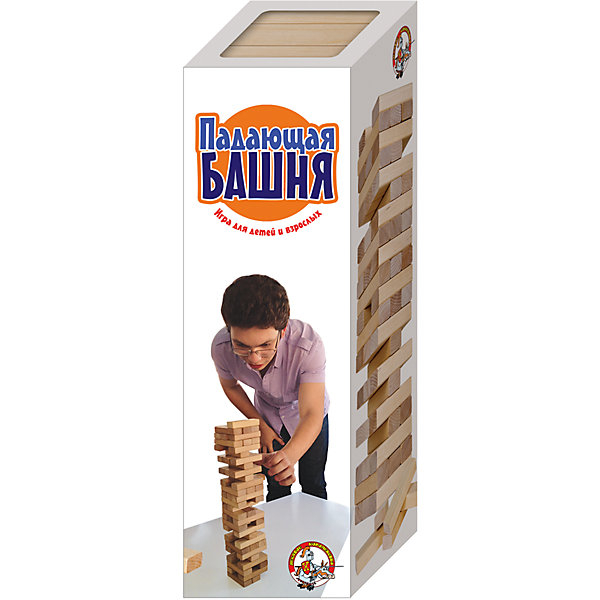 Игра для детей и взрослых Падающая башня, Десятое королевство Игра для детей и взрослых Падающая башня, Десятое королевствоТоп игр<br>Игра для детей и взрослых Падающая башня, Десятое королевство<br><br>Характеристики: <br><br>• Возраст: от 5 лет<br>• Материал: древесина<br>• В комплекте: 54 бруска<br><br>Эта игра способствует развитию ловкости рук, хитрости и воображения. Подходит для игр детей от 5 до 8 лет. Цель игры - в начале сложить ровную пирамиду, а затем во время каждого следующего хода вытаскивать из нее по одному бруску и класть его на самый верх. Проигрывает тот, на чьих действиях башня разрушится. В наборе содержится 54 бруска и их можно использовать на усмотрение ребенка - например, как конструктор.<br><br>Игра для детей и взрослых Падающая башня, Десятое королевство можно купить в нашем интернет-магазине.<br><br>Ширина мм: 85<br>Глубина мм: 85<br>Высота мм: 255<br>Вес г: 944<br>Возраст от месяцев: 84<br>Возраст до месяцев: 2147483647<br>Пол: Унисекс<br>Возраст: Детский<br>SKU: 5473723