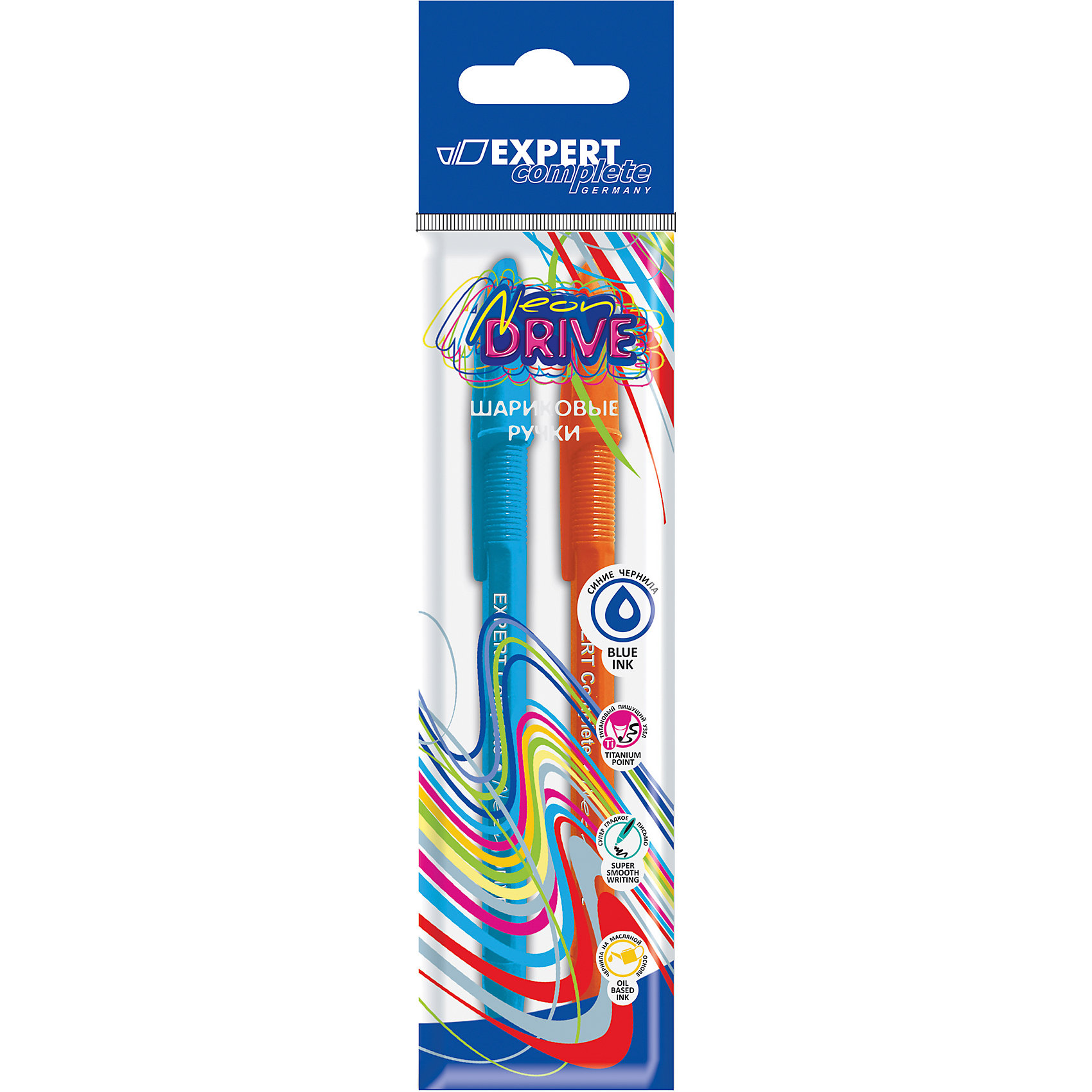 Набор шариковых ручек Expert Complete Neon Drive, син.чернила, цвет синий+оранжевый Набор шариковых ручек Expert Complete Neon Drive, син.чернила, цвет синий+оранжевыйПисьменные принадлежности<br>Характеристики набора шариковых ручек Expert Complete Neon Drive: <br><br>• толщина стержня: 0,7мм (2 шт)<br>• цвет чернил: синие <br>• цвет корпуса: синий+оранжевый<br>• состав: пластик и чернила<br>• упаковка: блистер<br>• размер упаковки: 20?5?0,5 см<br>• вес: 13 г.<br>• страна изготовления : Китай<br><br>Набор шариковых ручек Expert Complete Neon Drive можно купить в нашем интернет-магазине.<br><br>Ширина мм: 200<br>Глубина мм: 100<br>Высота мм: 48<br>Вес г: 10<br>Возраст от месяцев: 36<br>Возраст до месяцев: 2147483647<br>Пол: Унисекс<br>Возраст: Детский<br>SKU: 5475449