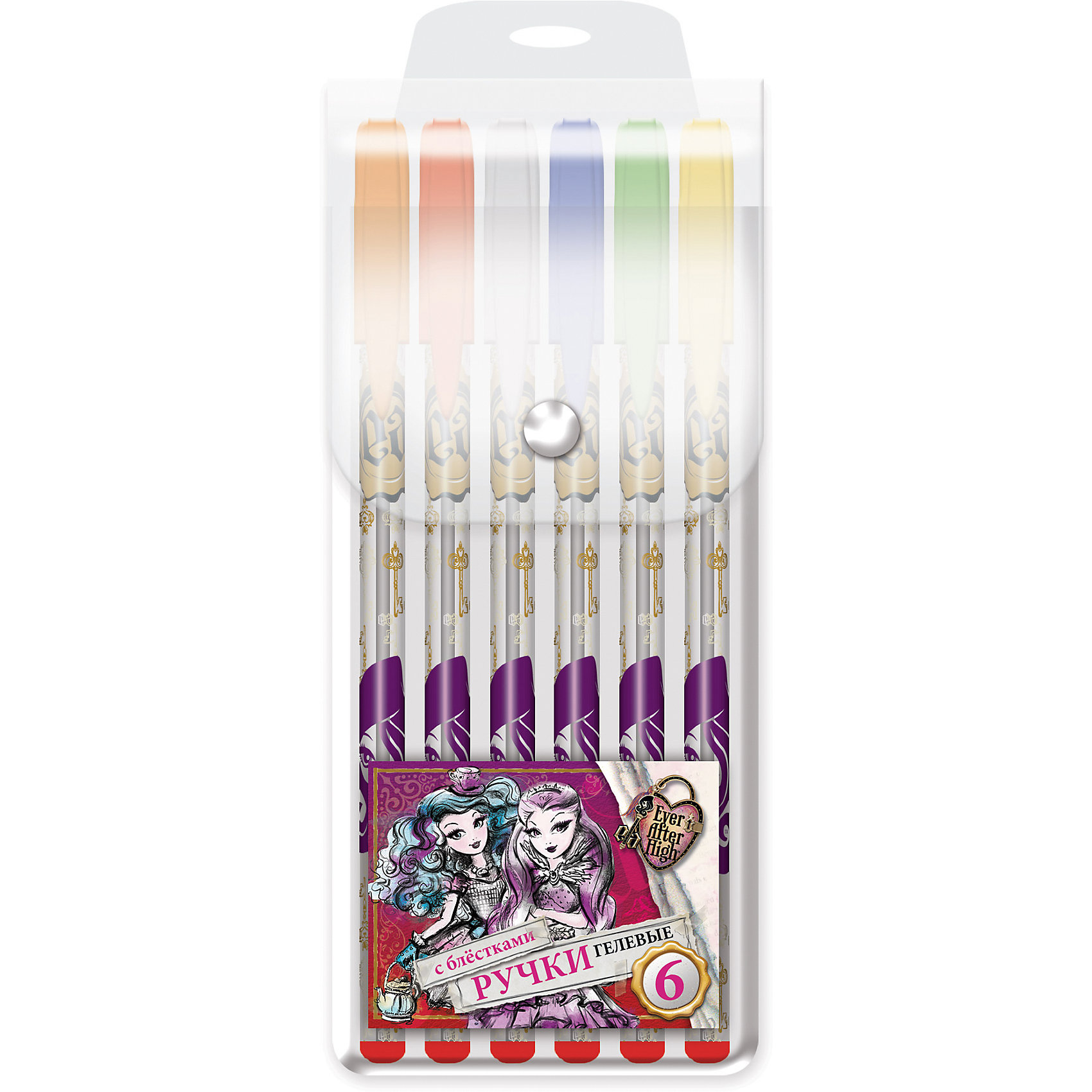 Набор гелевых глиттерных ручек, Ever After High Набор гелевых глиттерных ручек, Ever After HighПисьменные принадлежности<br>Характеристики набора гелевых глиттерных ручек, Ever After High:<br><br>• тип: гелевая глиттерная ручка<br>• дизайнерская серия: Ever After High<br>• количество цветов: 6 цветов<br>• толщина письма: 0,5 мм<br>• упаковка: PVC пенал<br>• страна обладатель бренда: США<br><br>Набор гелевых глиттерных ручек, Ever After High можно купить в нашем интернет-магазине.<br><br>Ширина мм: 170<br>Глубина мм: 100<br>Высота мм: 65<br>Вес г: 46<br>Возраст от месяцев: 48<br>Возраст до месяцев: 96<br>Пол: Женский<br>Возраст: Детский<br>SKU: 5475452