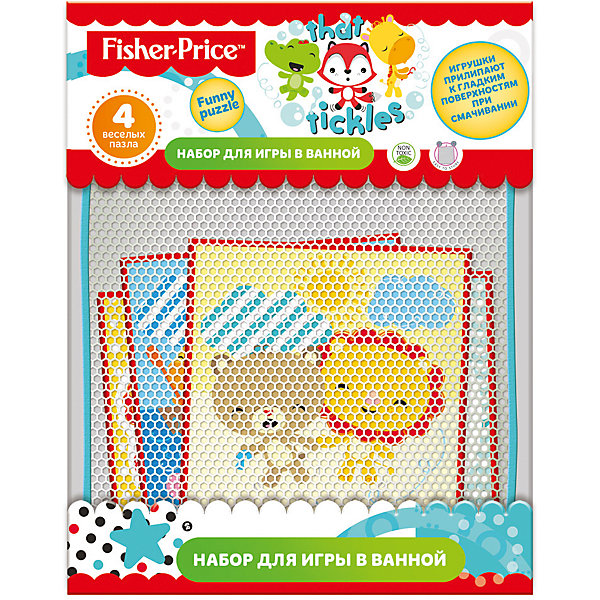 Набор для игры в ванне Funny puzzle, 4 пазла, Fisher Price Набор для игры в ванне Funny puzzle, 4 пазла, Fisher PriceИгрушки для ванной<br>Характеристики набора для игры в ванне Funny puzzle, 4 пазла: <br><br>• тип: пазлы 4 шт<br>• состав: полимер 100%<br>• размеры: 4.3х23.5х30 см<br>• тип игрового набора: фигурки<br>• возраст: от 3 лет<br>• страна бренда: США<br>• страна производитель: Китай<br><br>Набор для игры в ванной Fisher Price Funny puzzle,изготовлен из эластичного, гипоаллергенного материала. При намачивании фигурки легко приклеиваются и отклеиваются от кафеля. Форма игрушек идеальна для маленьких ручек. Все упаковано в удобную сумку-сетку на присосках, которую тоже можно прикрепить к стенке.<br><br>Набор для игры в ванне Funny puzzle, 4 пазла торговой марки Fisher Price можно купить в нашем интернет-магазине.<br><br>Ширина мм: 300<br>Глубина мм: 430<br>Высота мм: 235<br>Вес г: 308<br>Возраст от месяцев: 0<br>Возраст до месяцев: 72<br>Пол: Унисекс<br>Возраст: Детский<br>SKU: 5475459